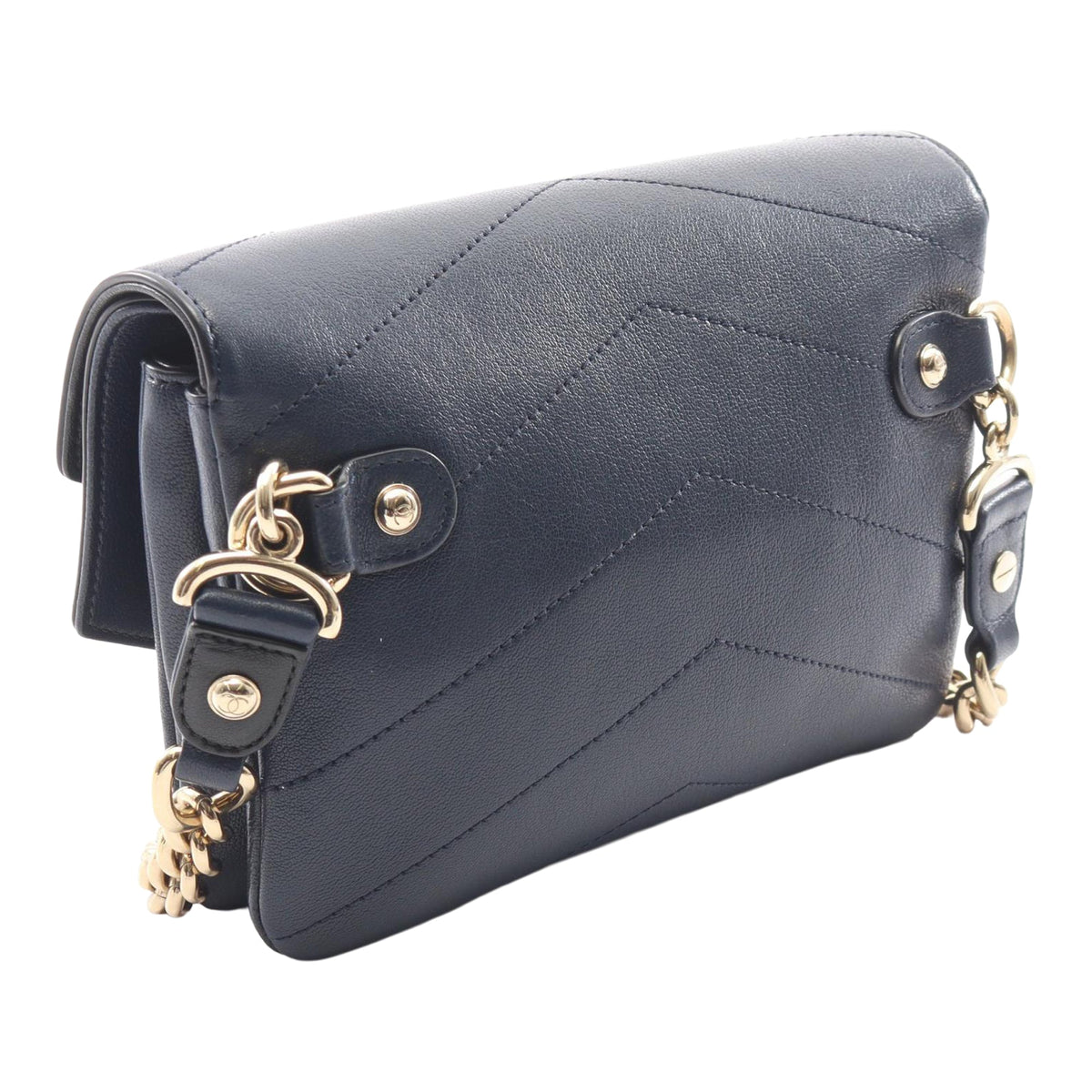 Chanel Chevron Calfskin Double Envelope Flap