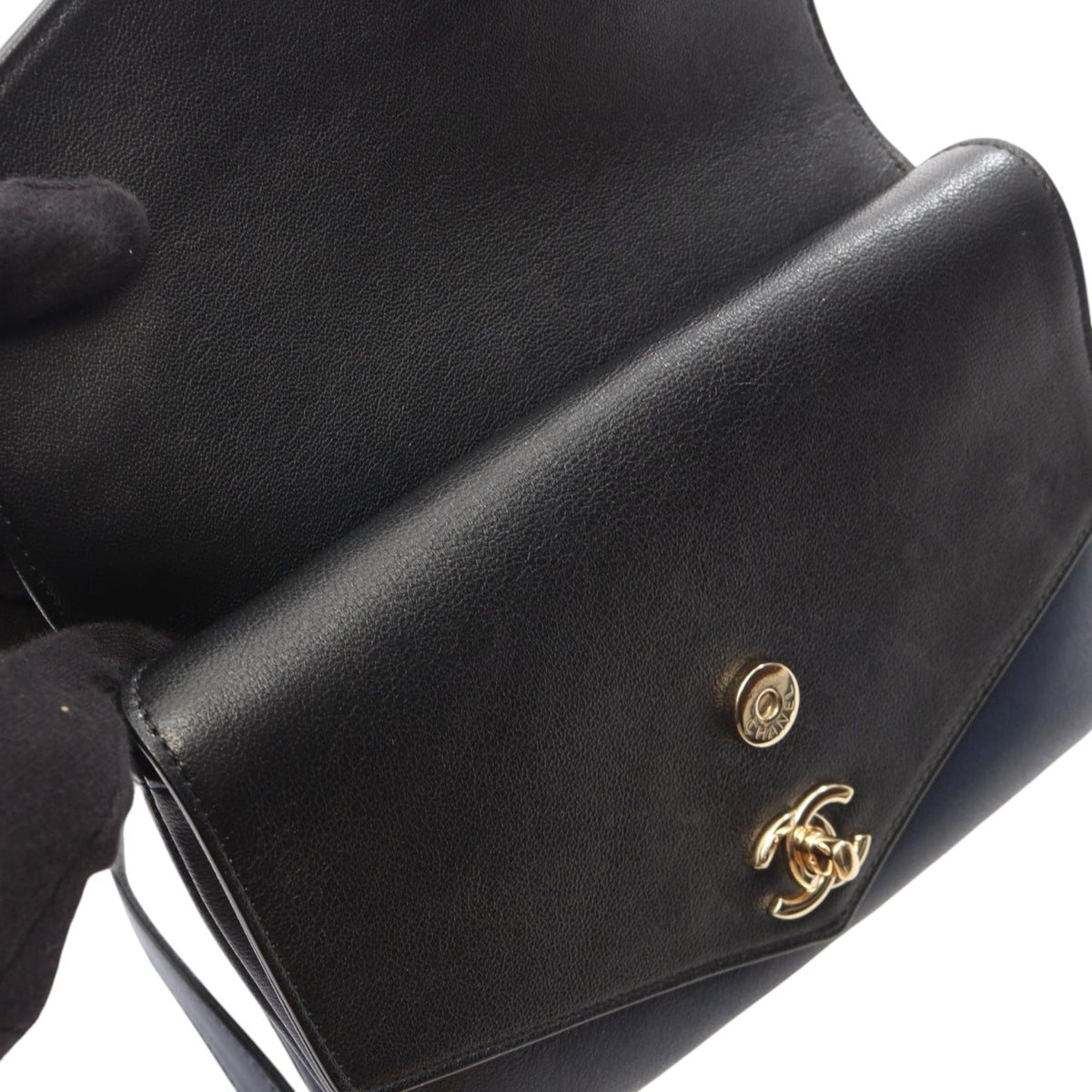 Chanel Chevron Calfskin Double Envelope Flap