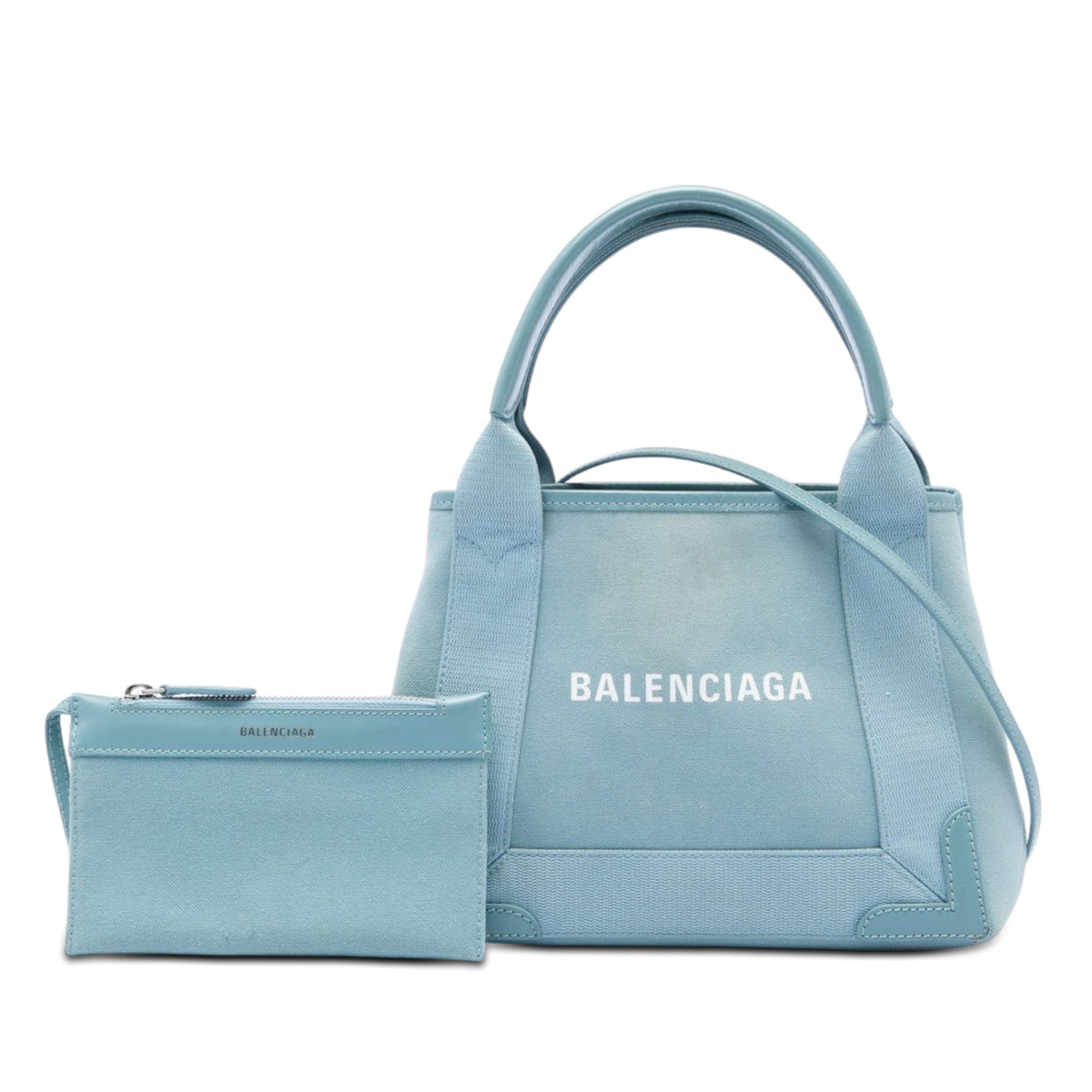 Balenciaga Canvas Navy Cabas XS