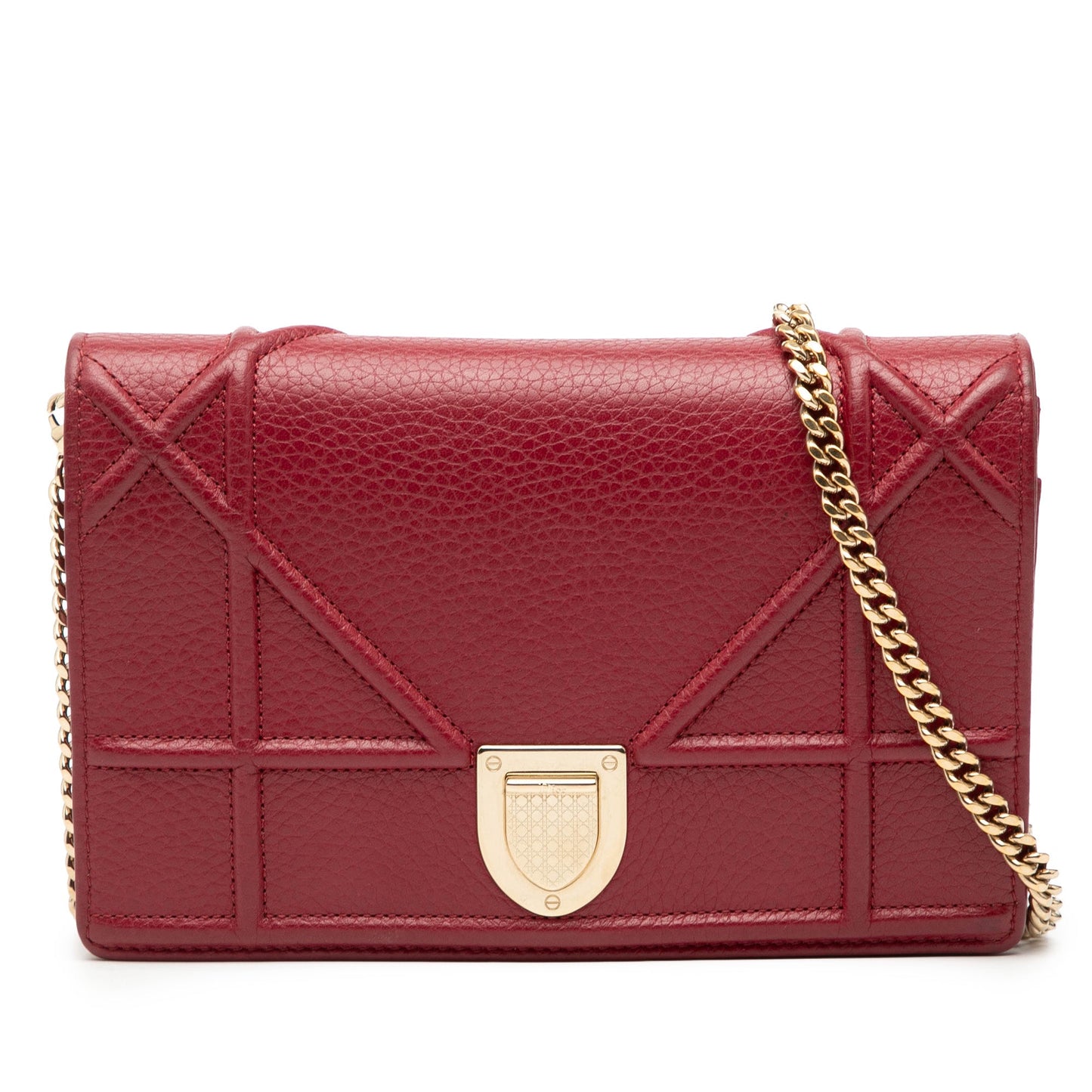 Dior Grained Calfskin Diorama Wallet on Chain