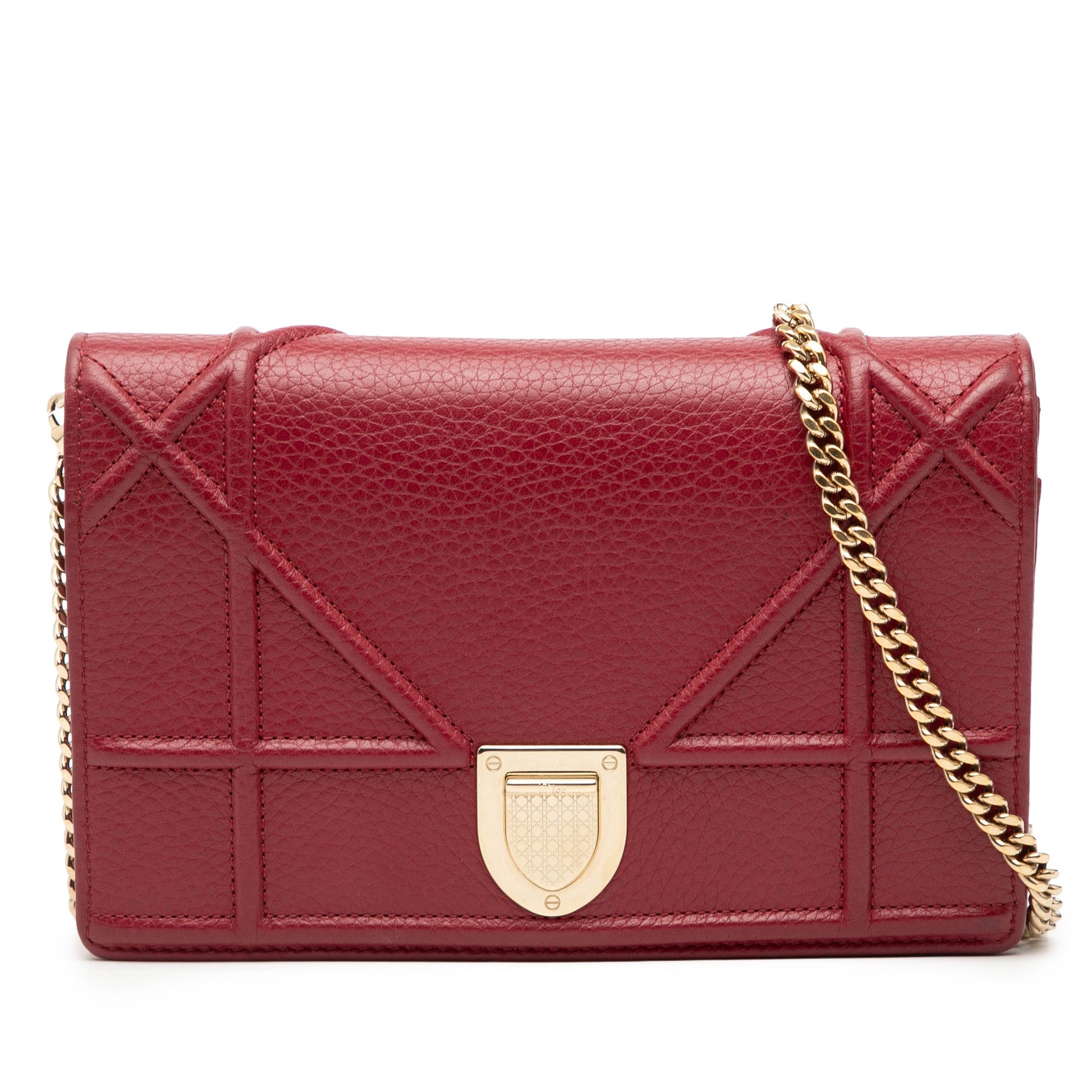 Dior Grained Calfskin Diorama Wallet on Chain