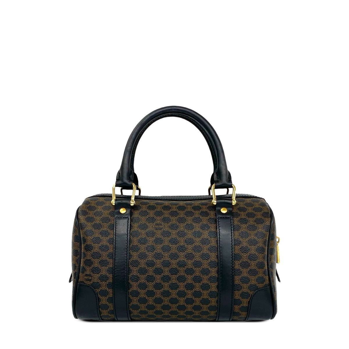 Celine Macadam Coated Canvas Handbag — Brown