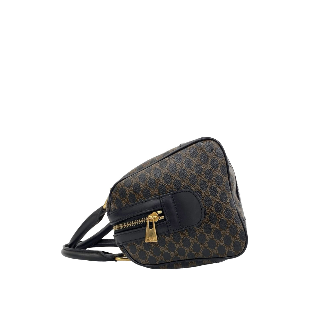 Celine Macadam Coated Canvas Handbag — Brown