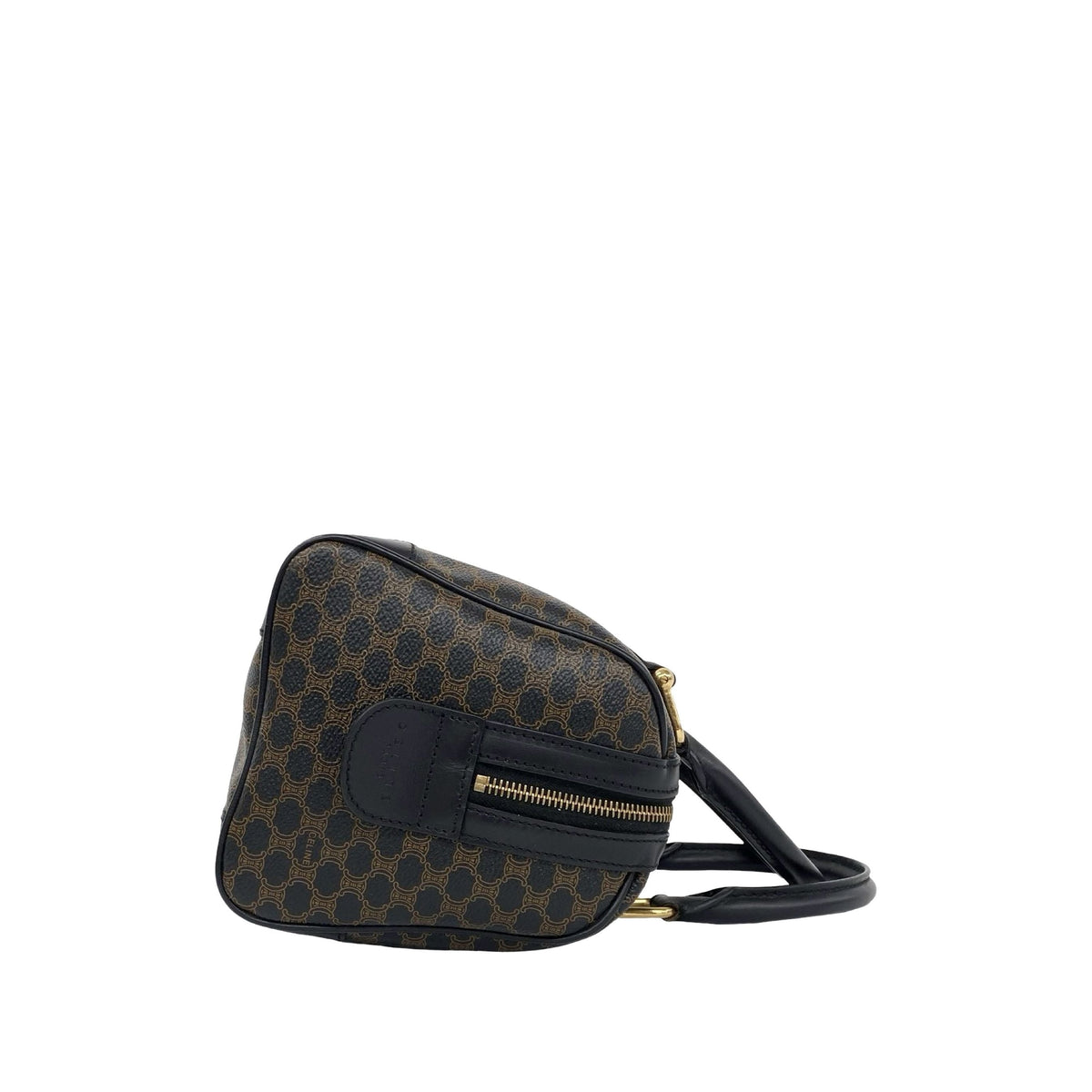 Celine Macadam Coated Canvas Handbag — Brown