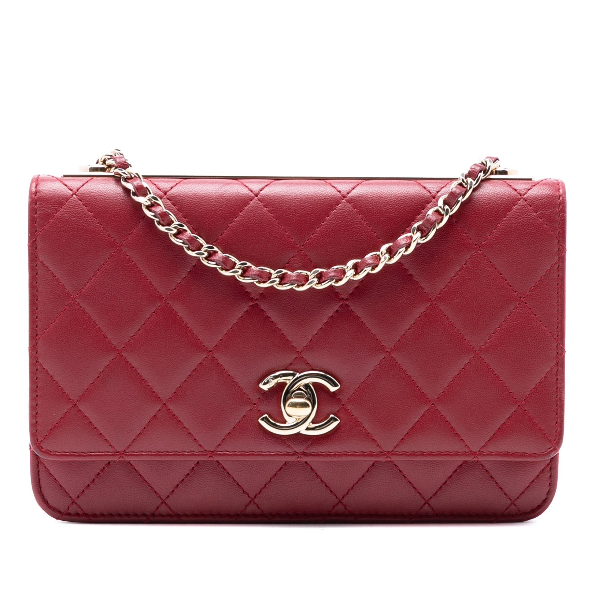Chanel Lambskin Trendy CC Wallet On Chain