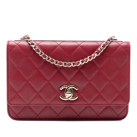 Chanel Lambskin Trendy CC Wallet On Chain