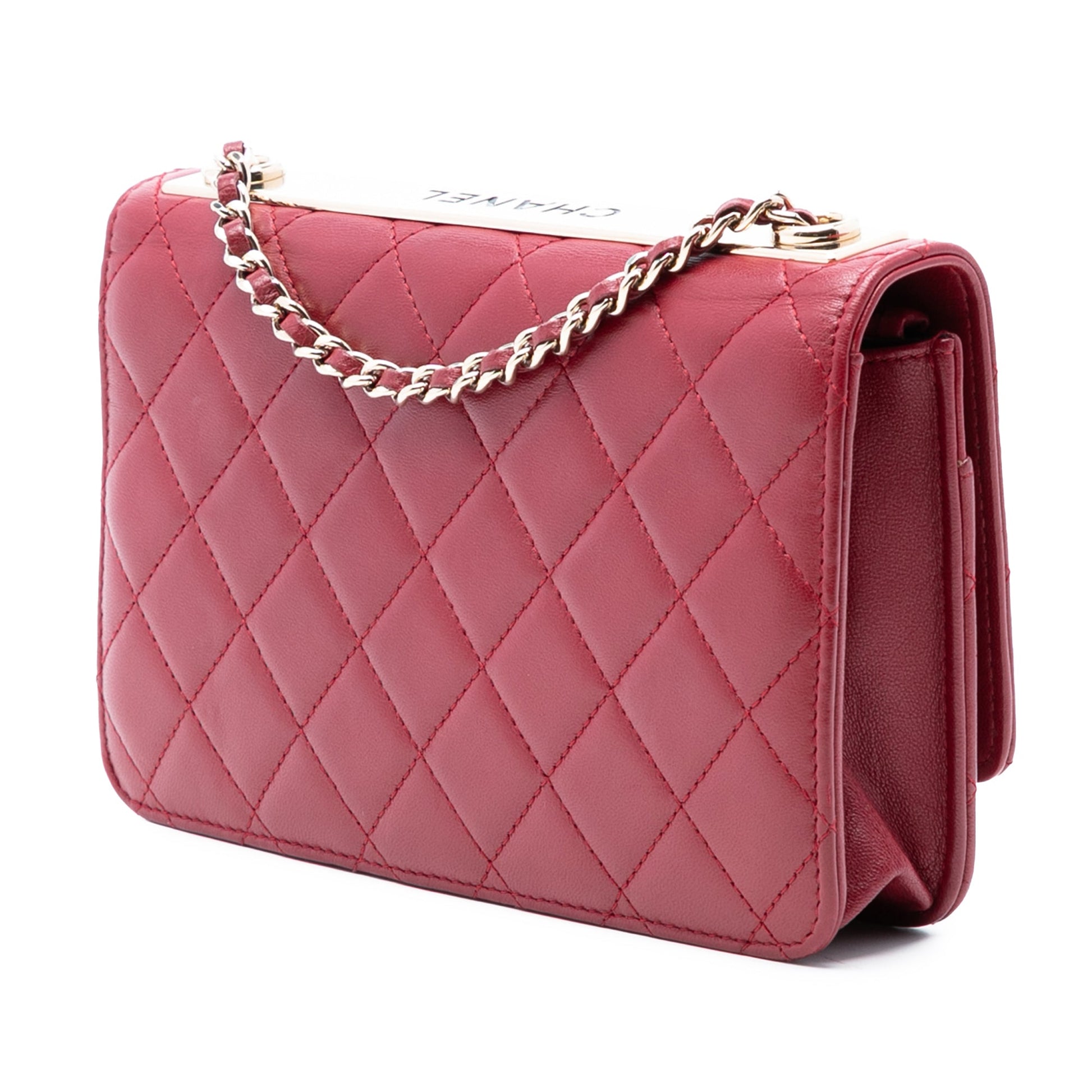 Chanel Lambskin Trendy CC Wallet On Chain
