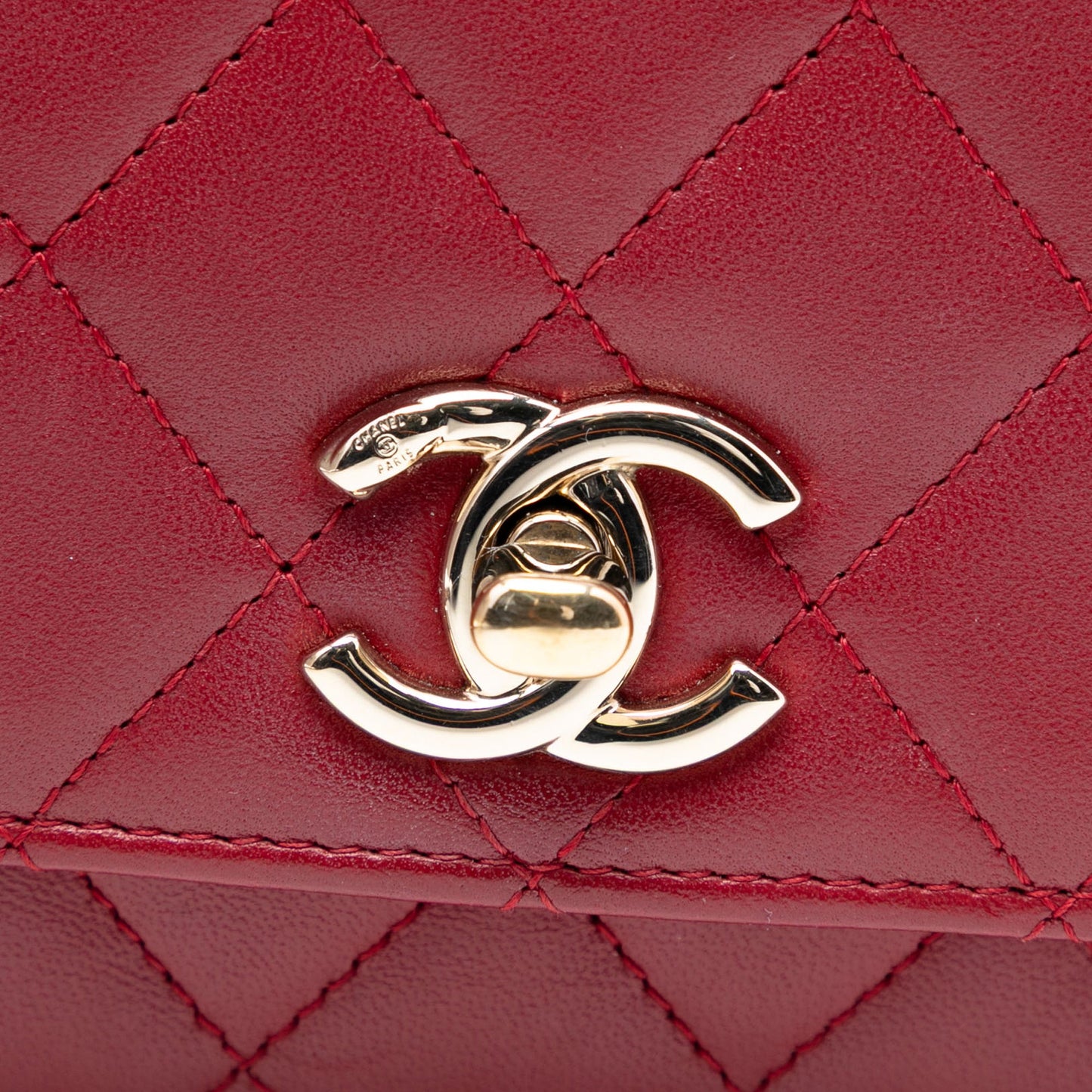 Chanel Lambskin Trendy CC Wallet On Chain