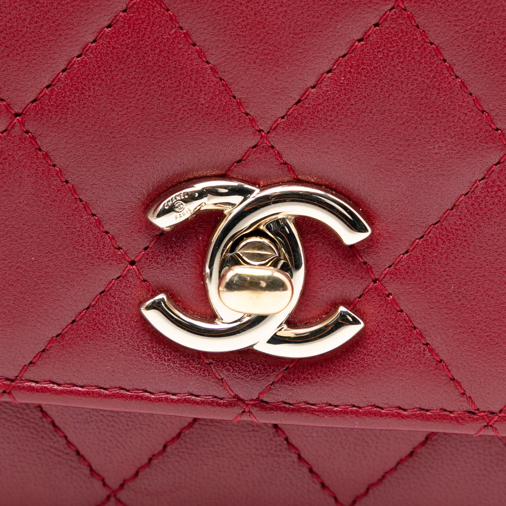 Chanel Lambskin Trendy CC Wallet On Chain