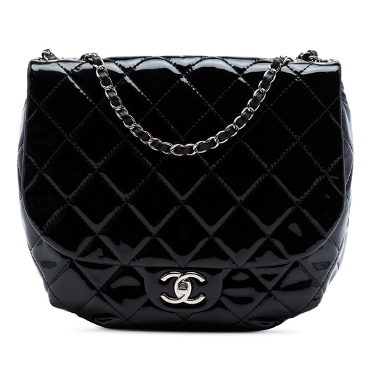 Chanel Medium Quilted Patent Bubble CC Flap