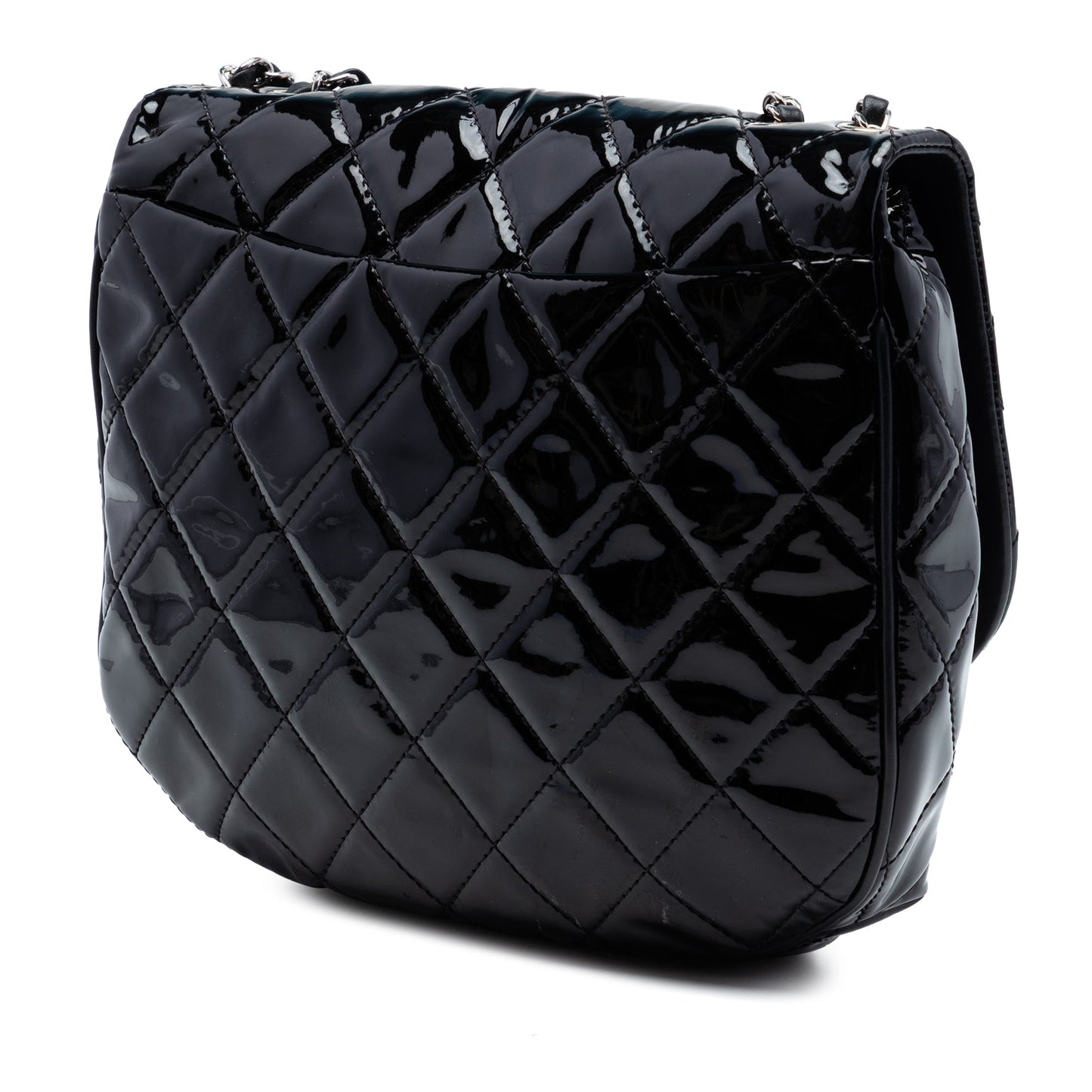 Chanel Medium Quilted Patent Bubble CC Flap