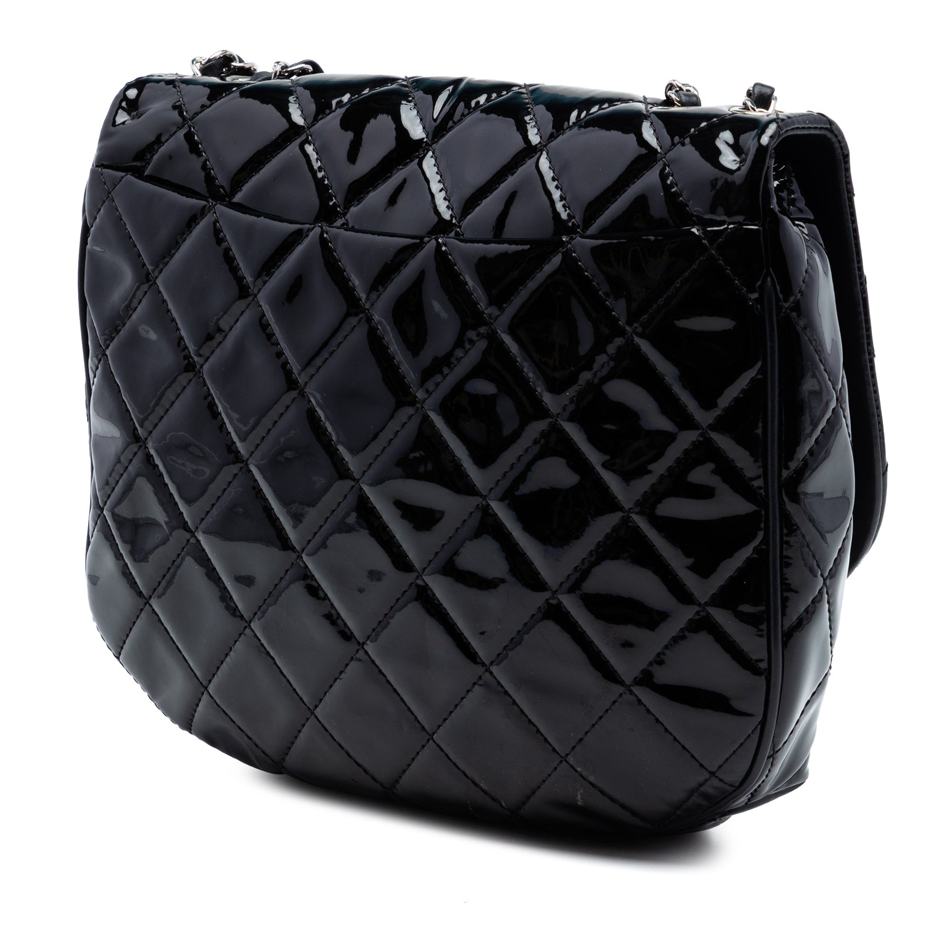 Chanel Medium Quilted Patent Bubble CC Flap