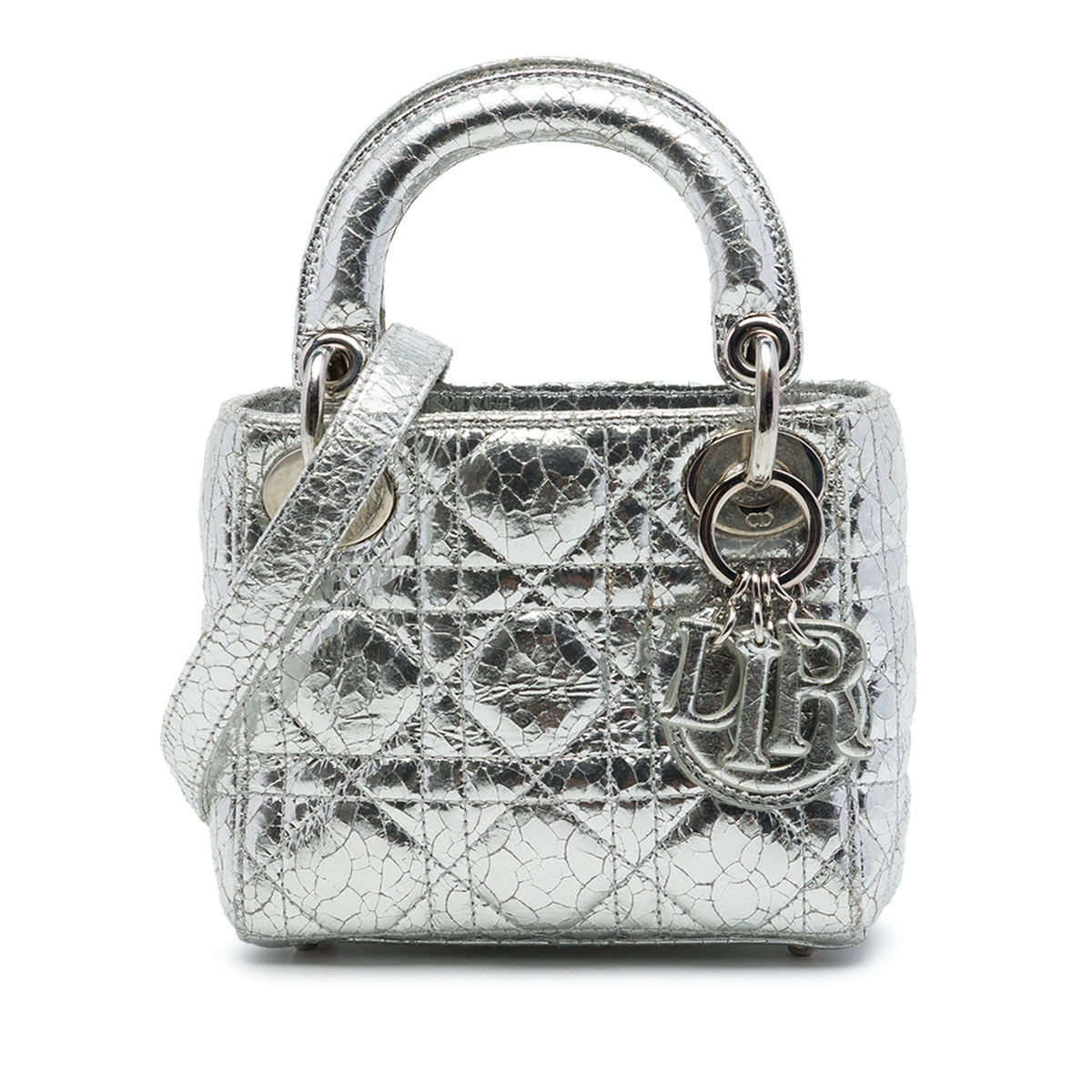 Dior Micro Metallic Crinkled Calfskin Cannage Lady Dior