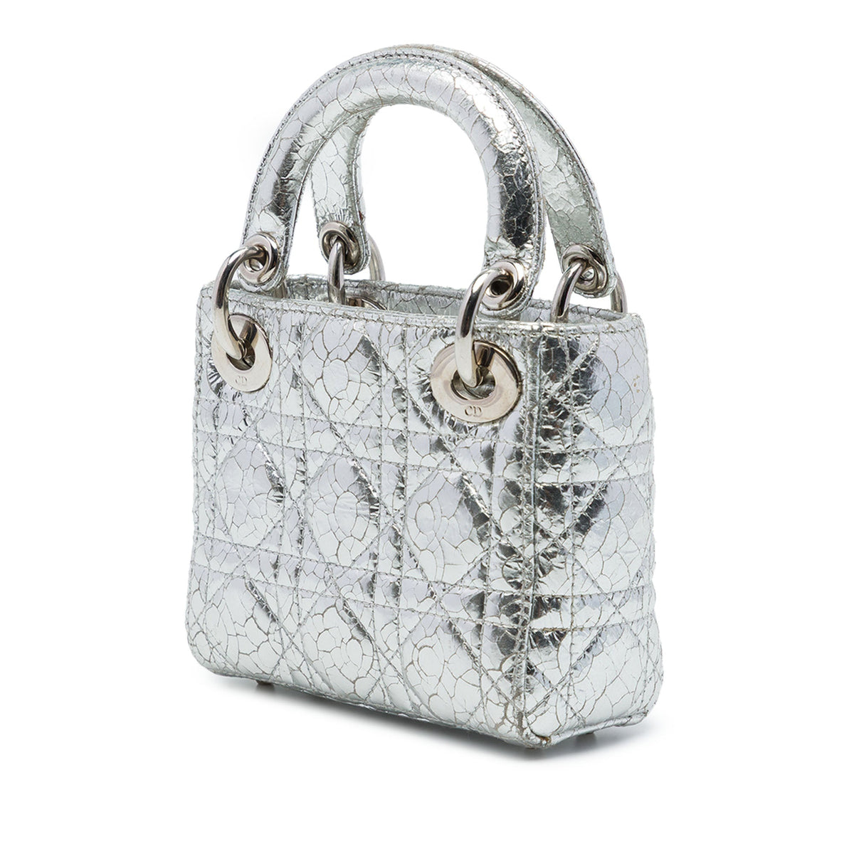 Dior Micro Metallic Crinkled Calfskin Cannage Lady Dior