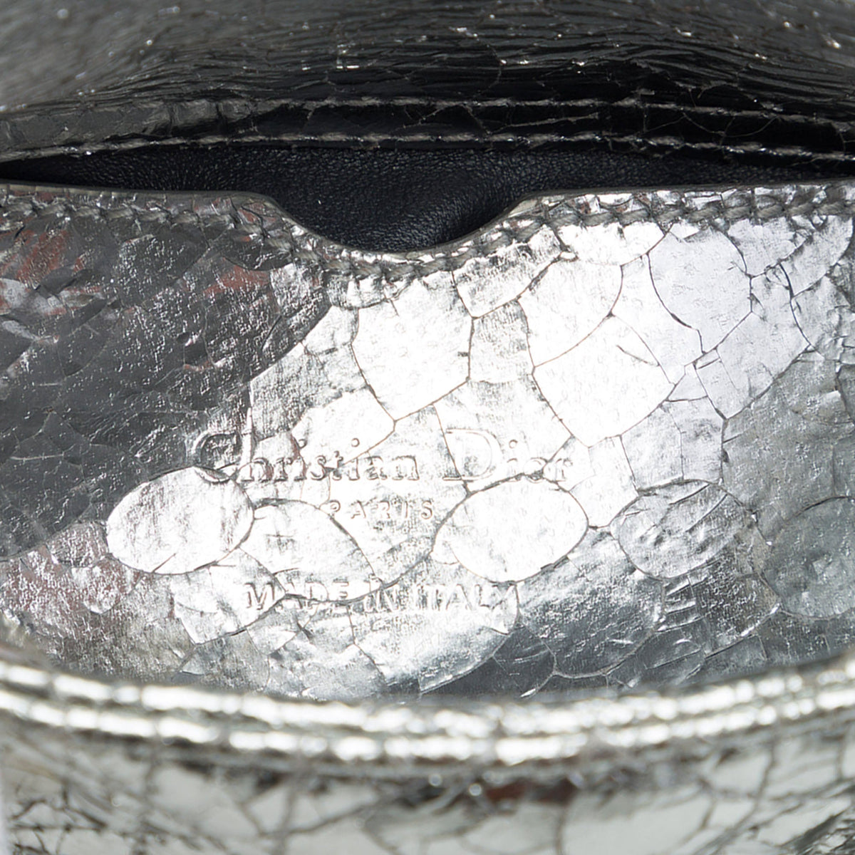 Dior Micro Metallic Crinkled Calfskin Cannage Lady Dior