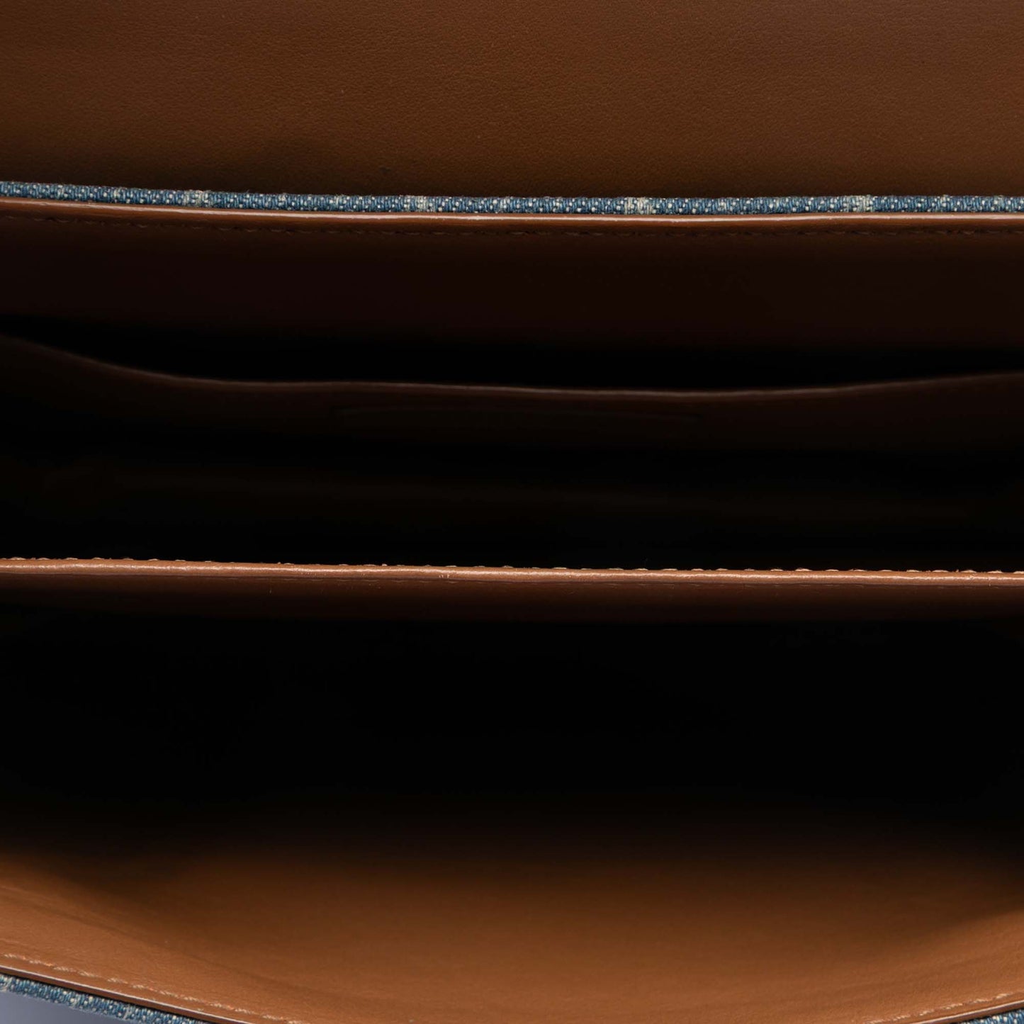 Saint Laurent Suede Trimmed Denim Monogram Allover Crossbody