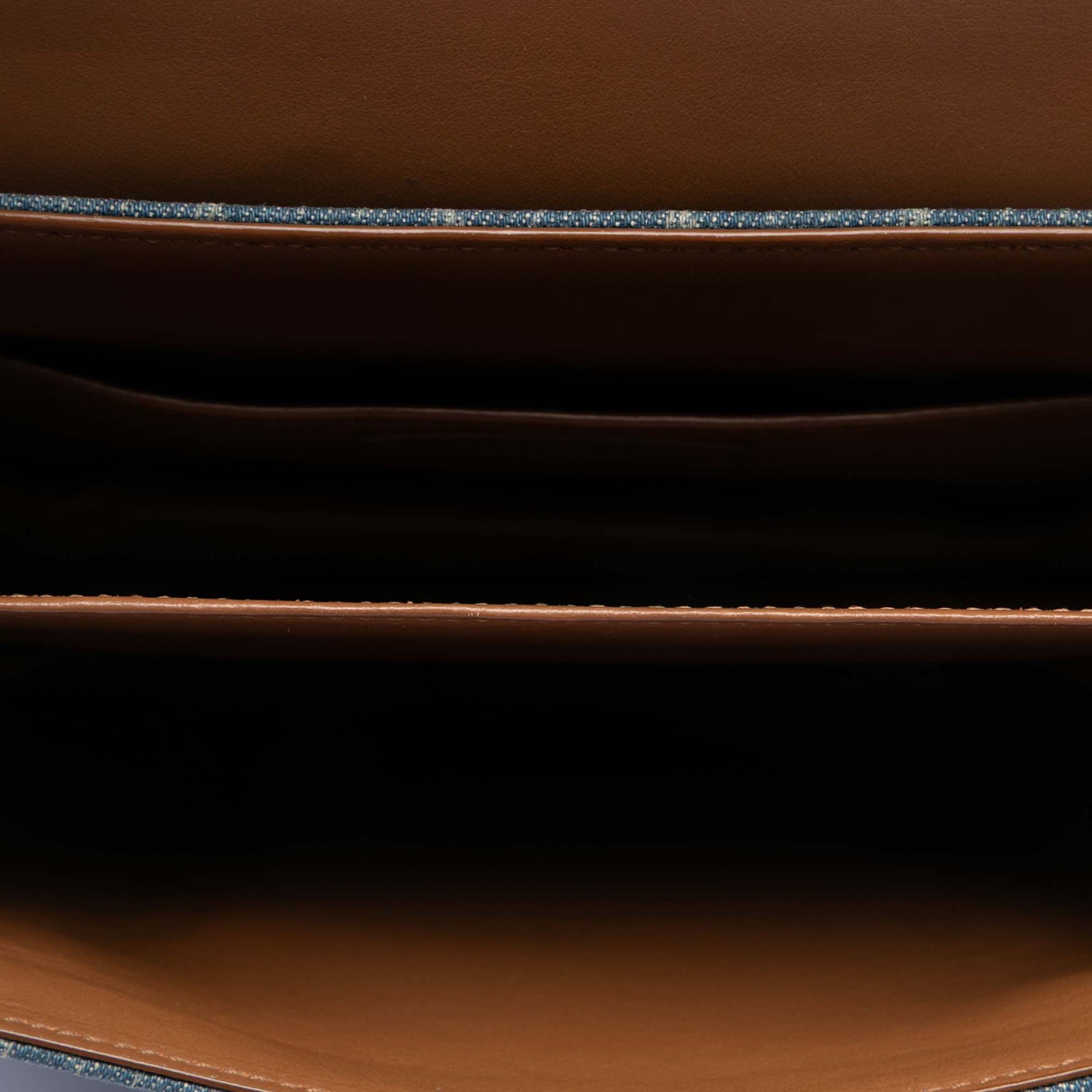 Saint Laurent Suede Trimmed Denim Monogram Allover Crossbody