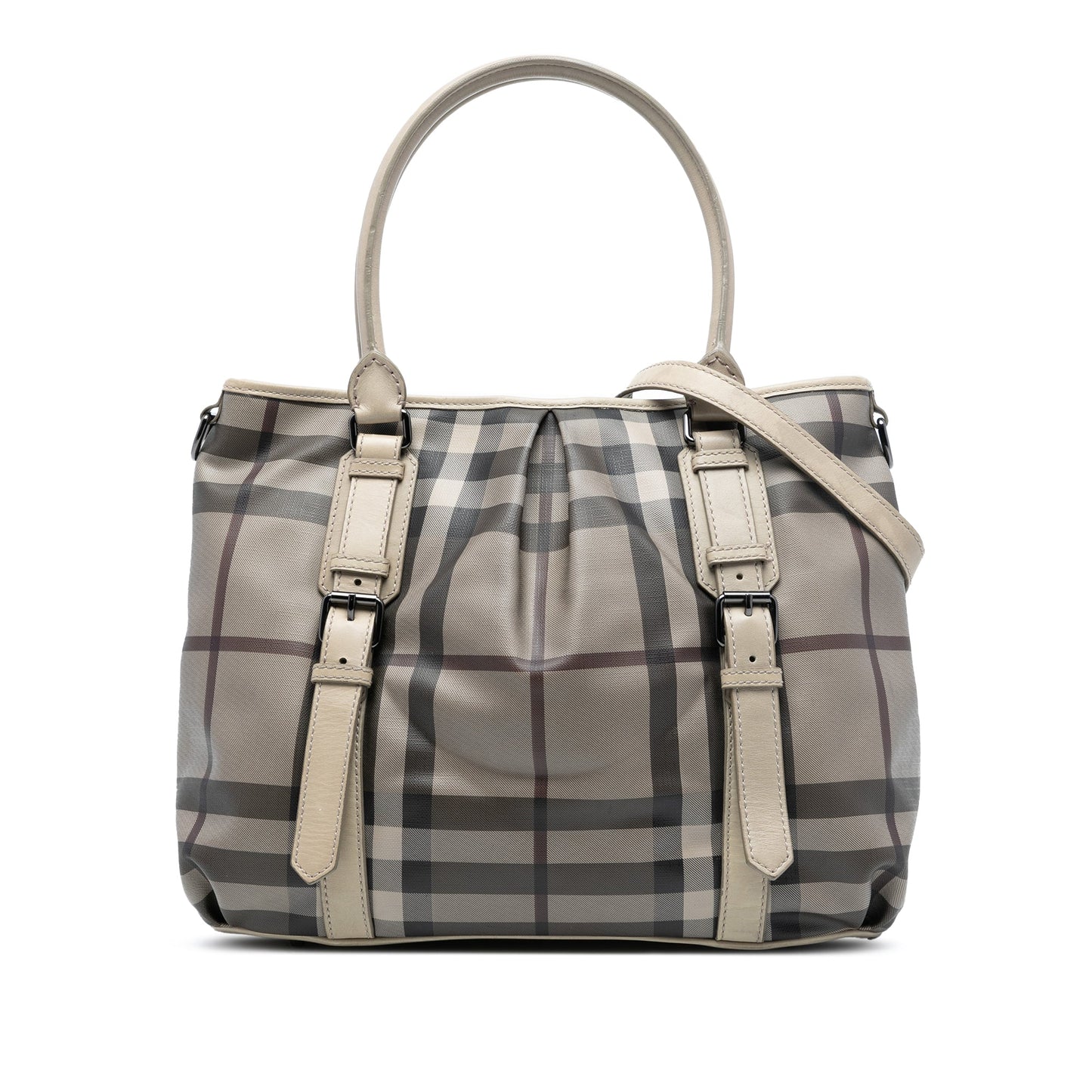 Burberry Smoke Check Coated Canvas Northfield Satchel