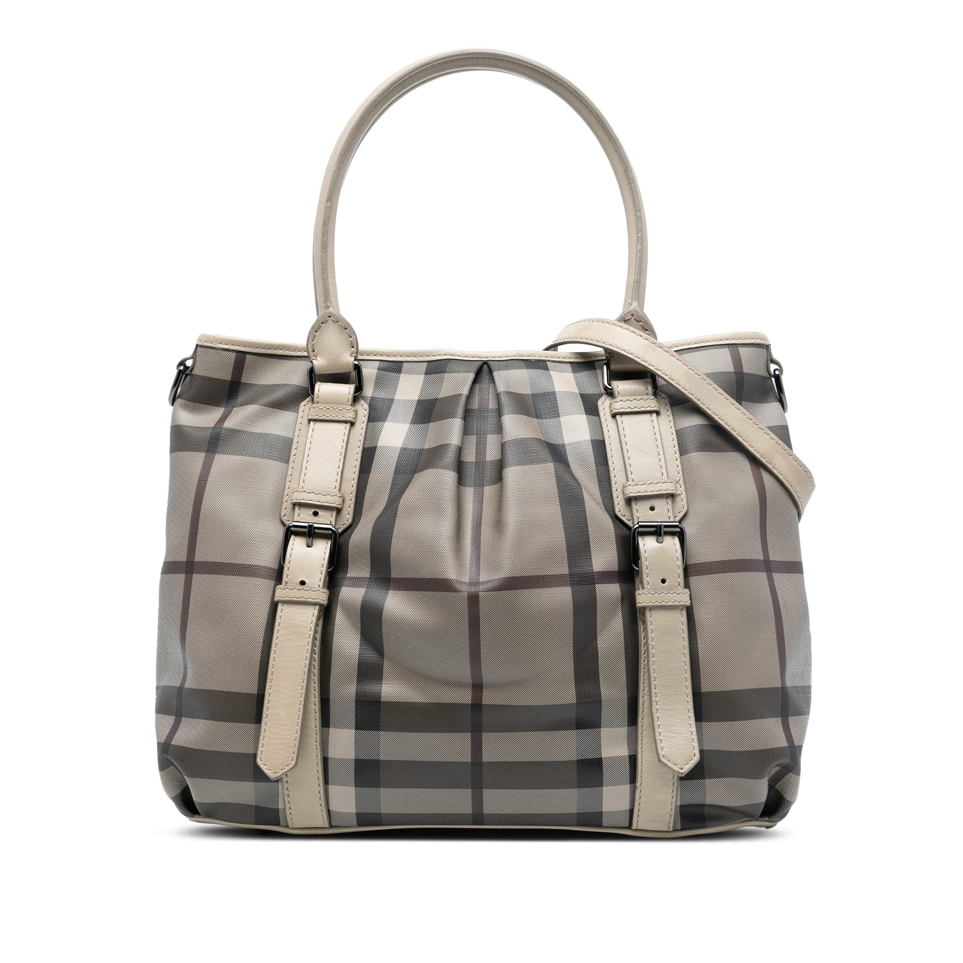 Burberry Smoke Check Coated Canvas Northfield Satchel
