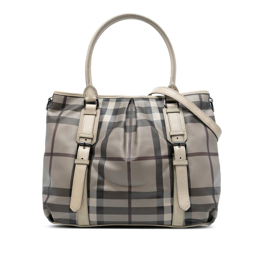 Burberry Smoke Check Coated Canvas Northfield Satchel