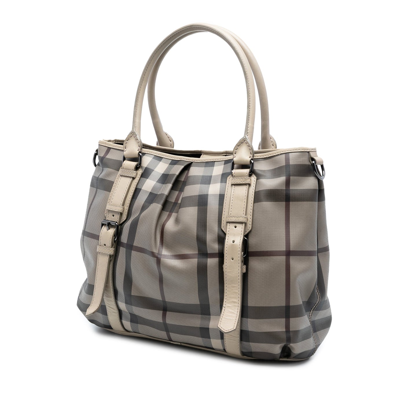 Burberry Smoke Check Coated Canvas Northfield Satchel