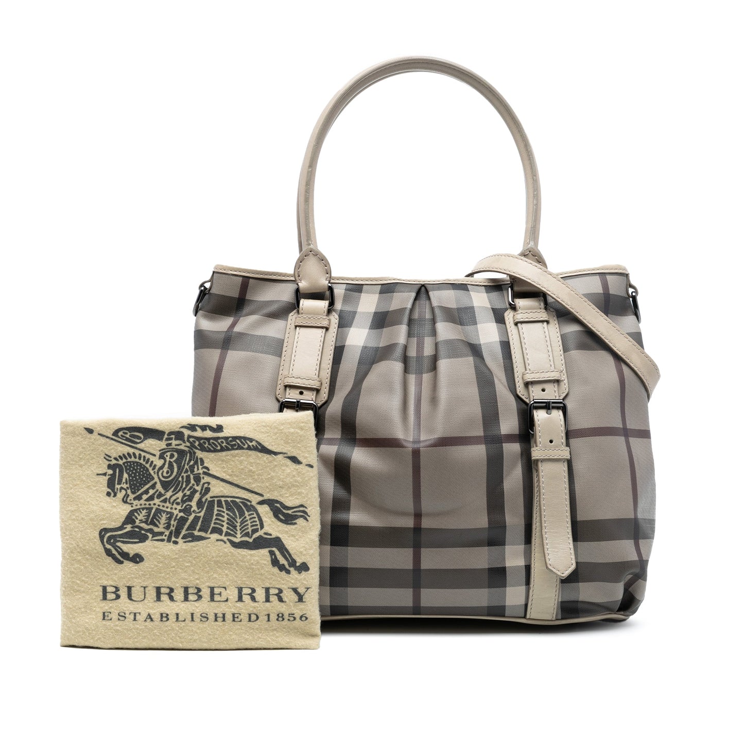 Burberry Smoke Check Coated Canvas Northfield Satchel