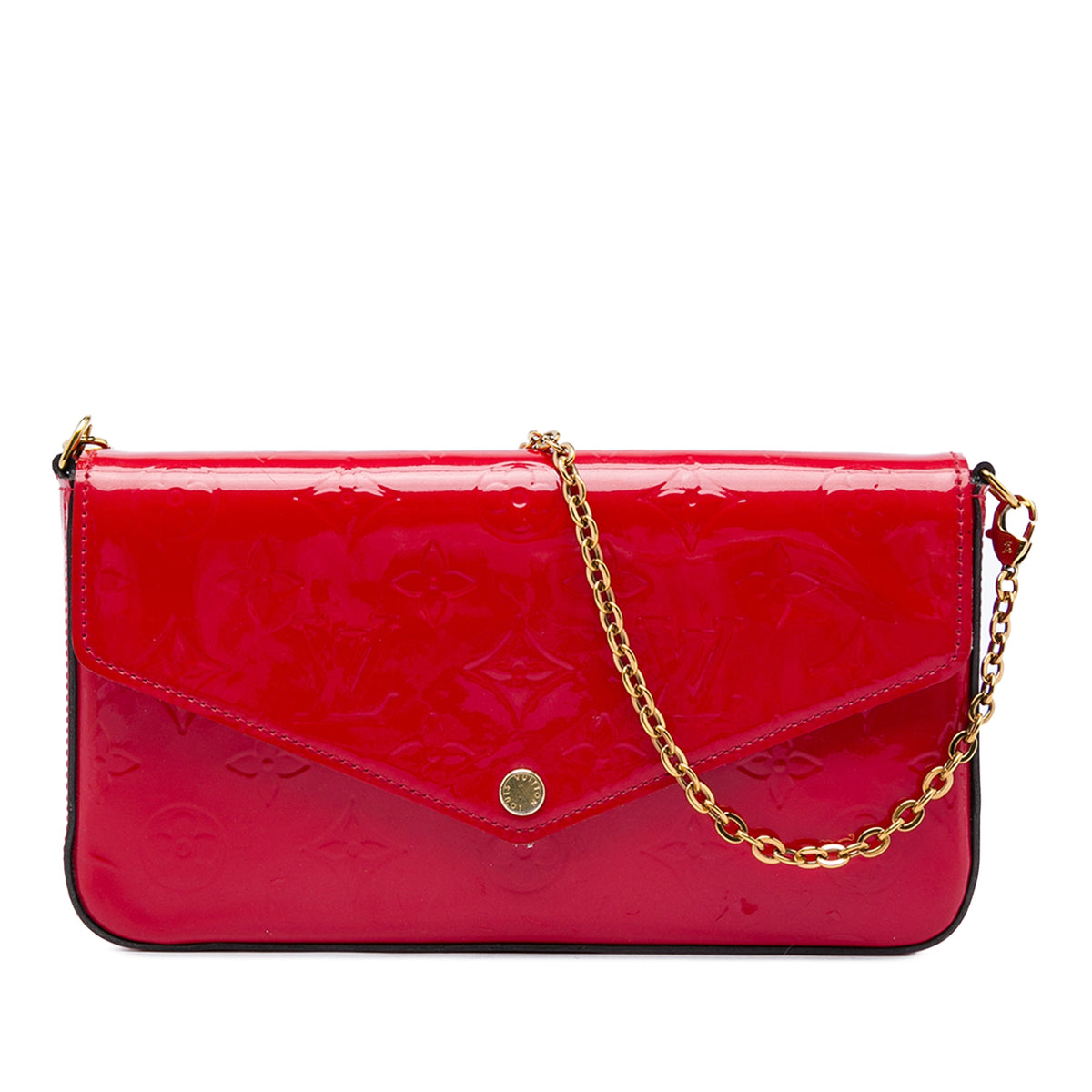 Louis Vuitton Monogram Vernis Pochette Felicie — Red