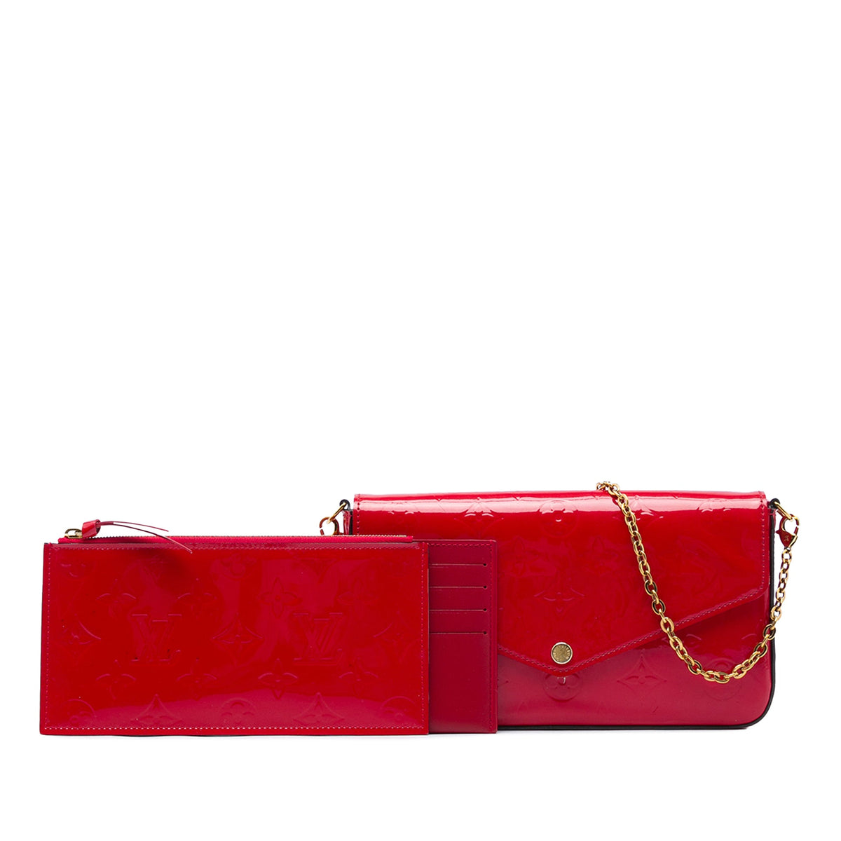 Louis Vuitton Monogram Vernis Pochette Felicie — Red