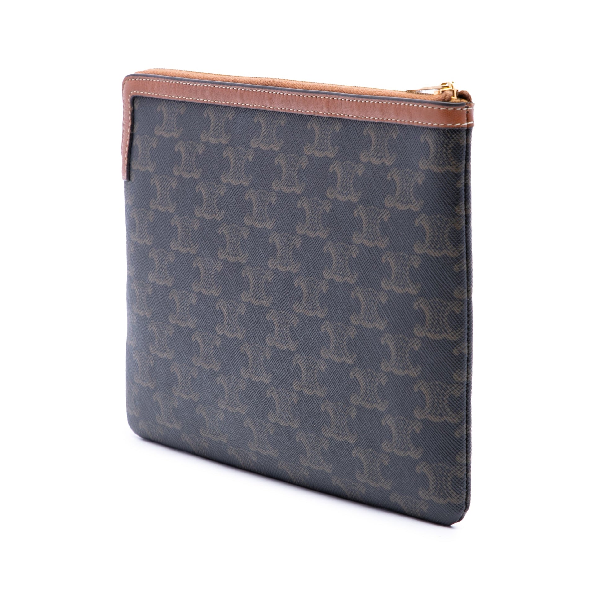 Celine Small Triomphe Coated Canvas Clutch
