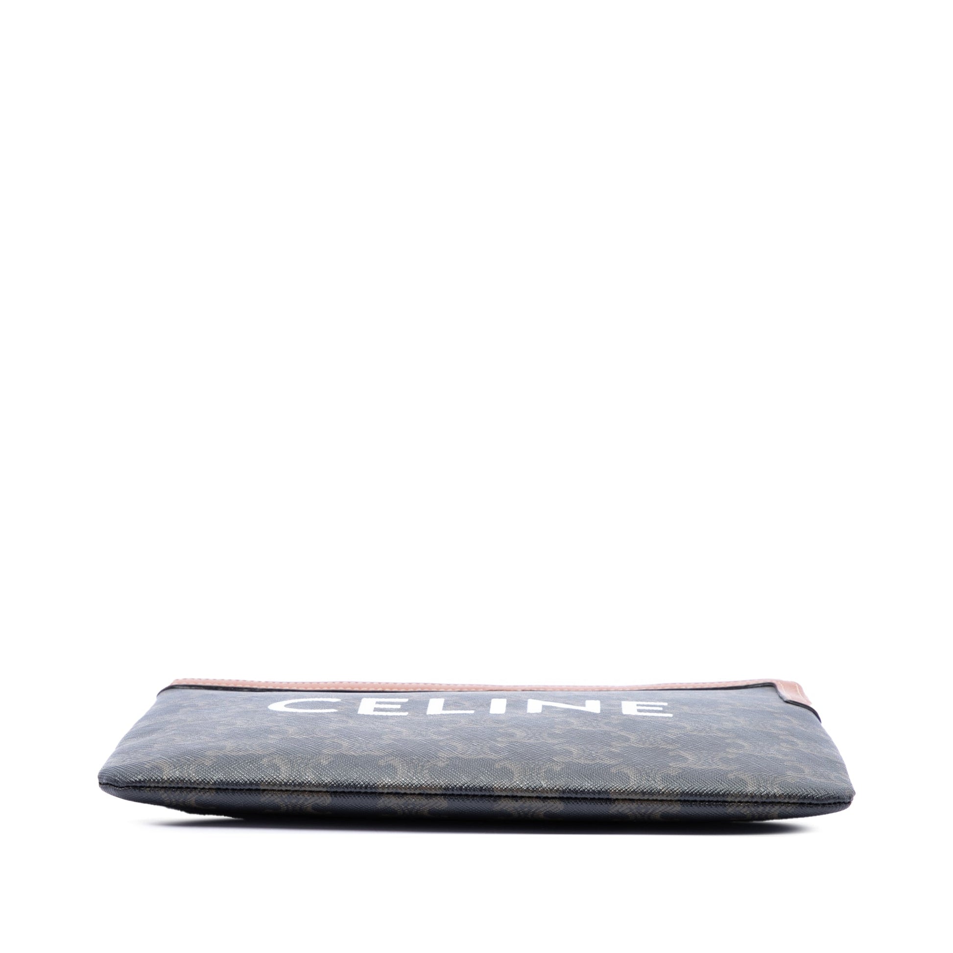 Celine Small Triomphe Coated Canvas Clutch