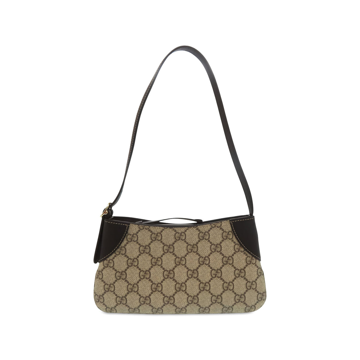 Gucci Small GG Supreme Emblem Shoulder Bag — Beige
