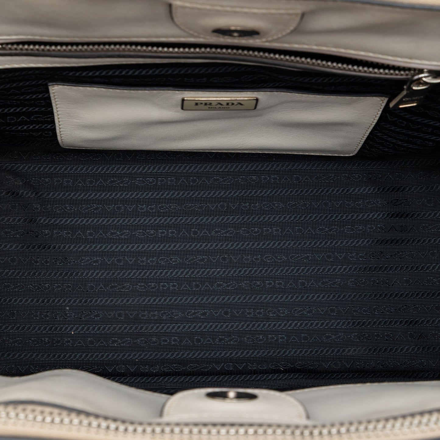 Prada Glace Calf Twin Pocket Double Handle Satchel