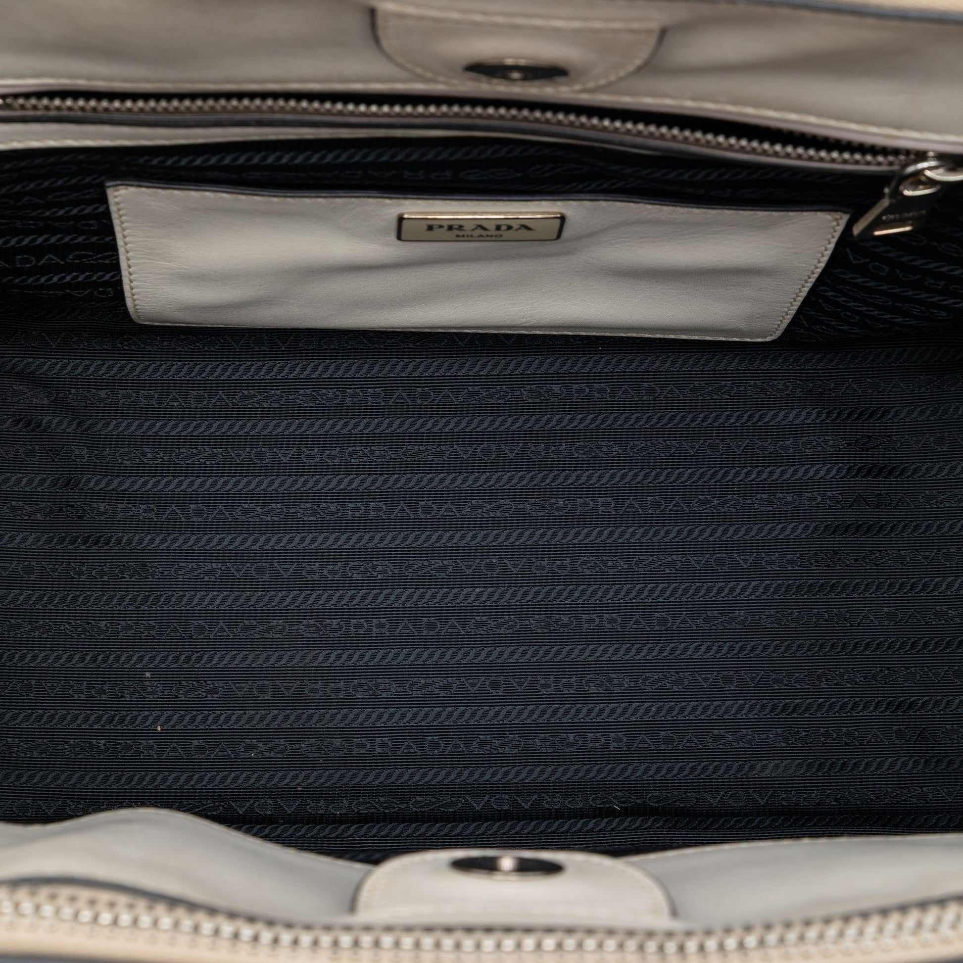 Prada Glace Calf Twin Pocket Double Handle Satchel