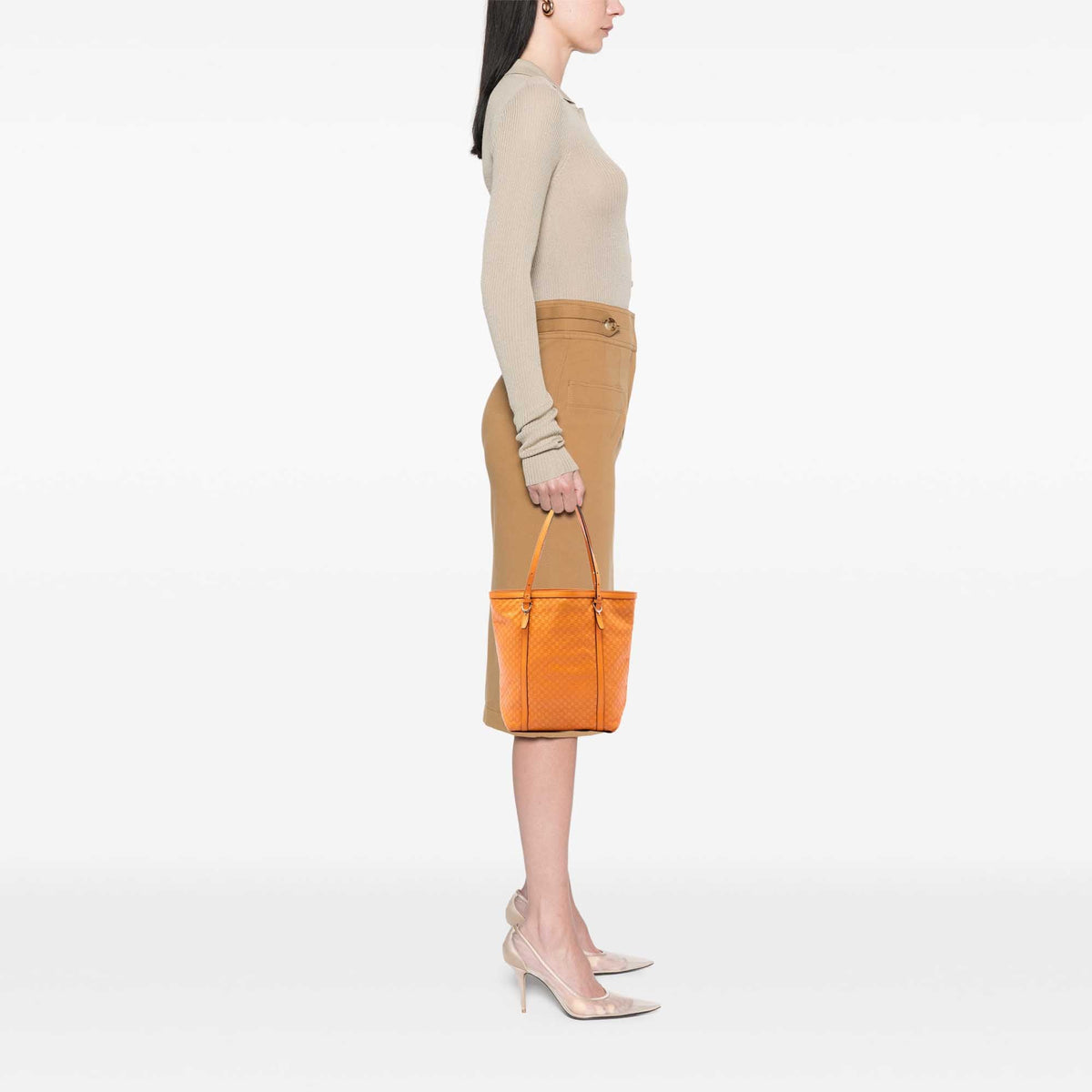 Gucci Medium Microguccissima Nice Tote — Orange