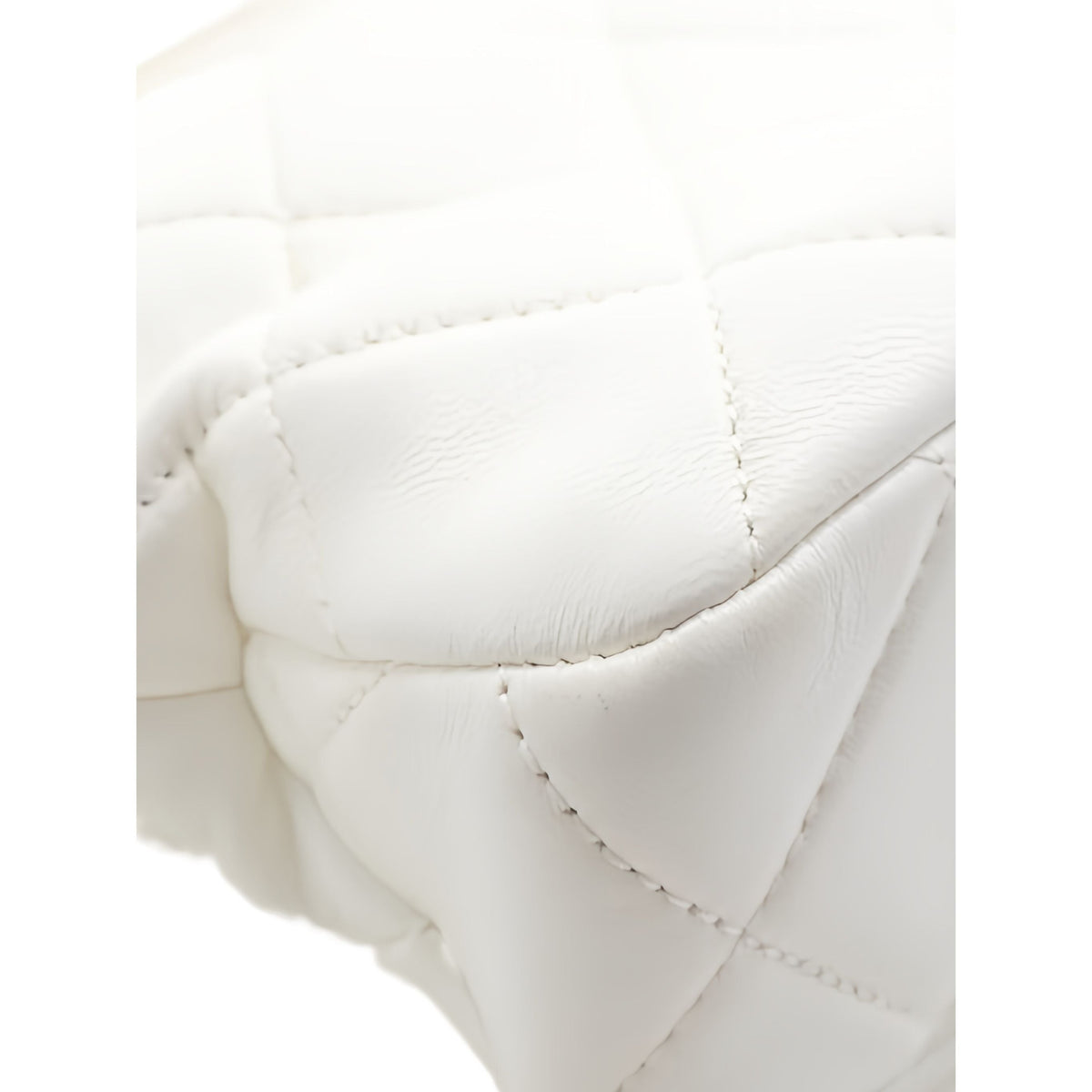 Chanel Small CC Quilted Lambskin Chain Hobo — White