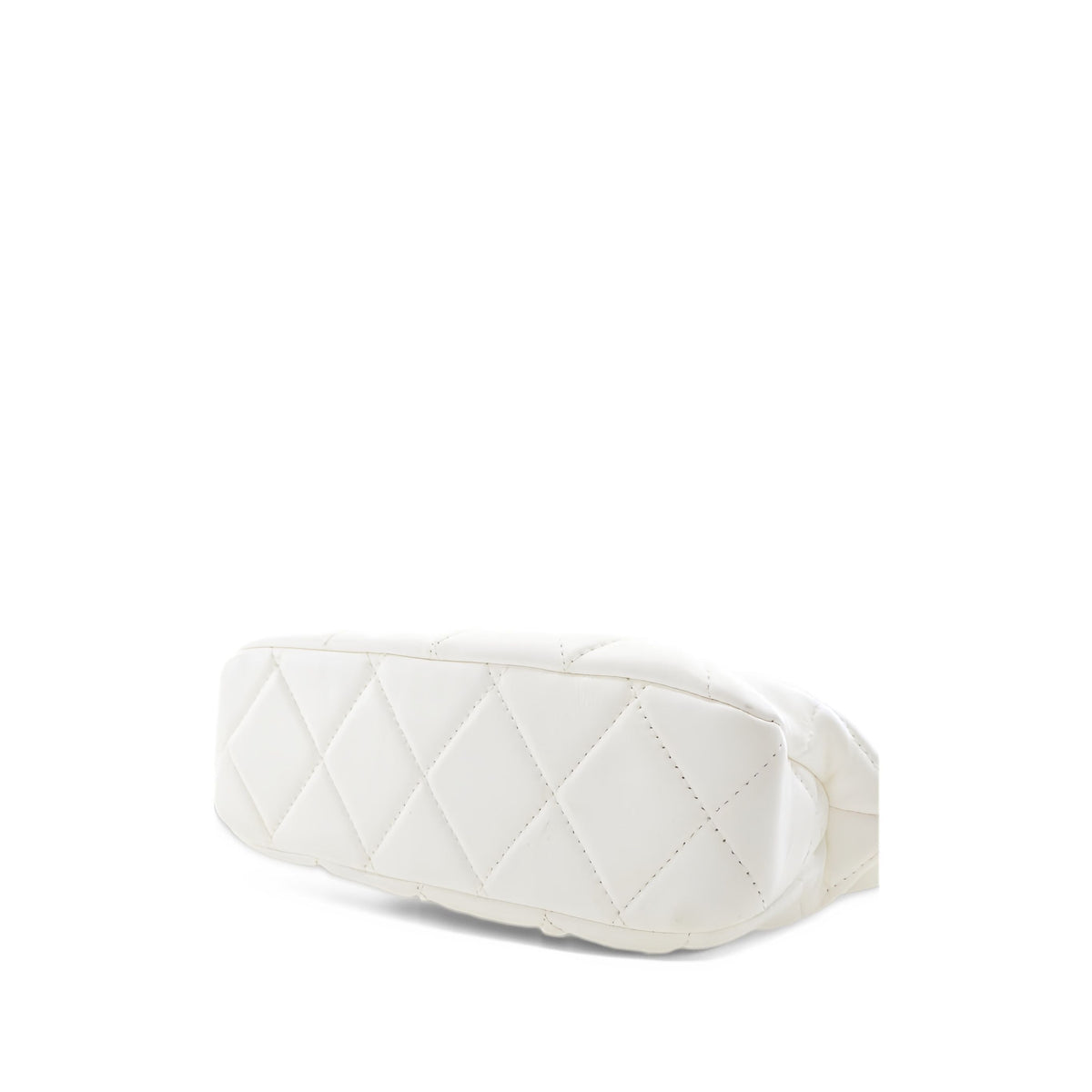 Chanel Small CC Quilted Lambskin Chain Hobo — White