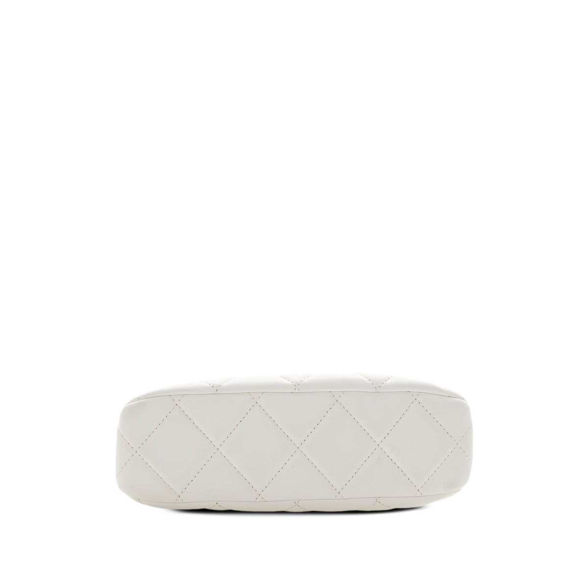 Chanel Small CC Quilted Lambskin Chain Hobo — White