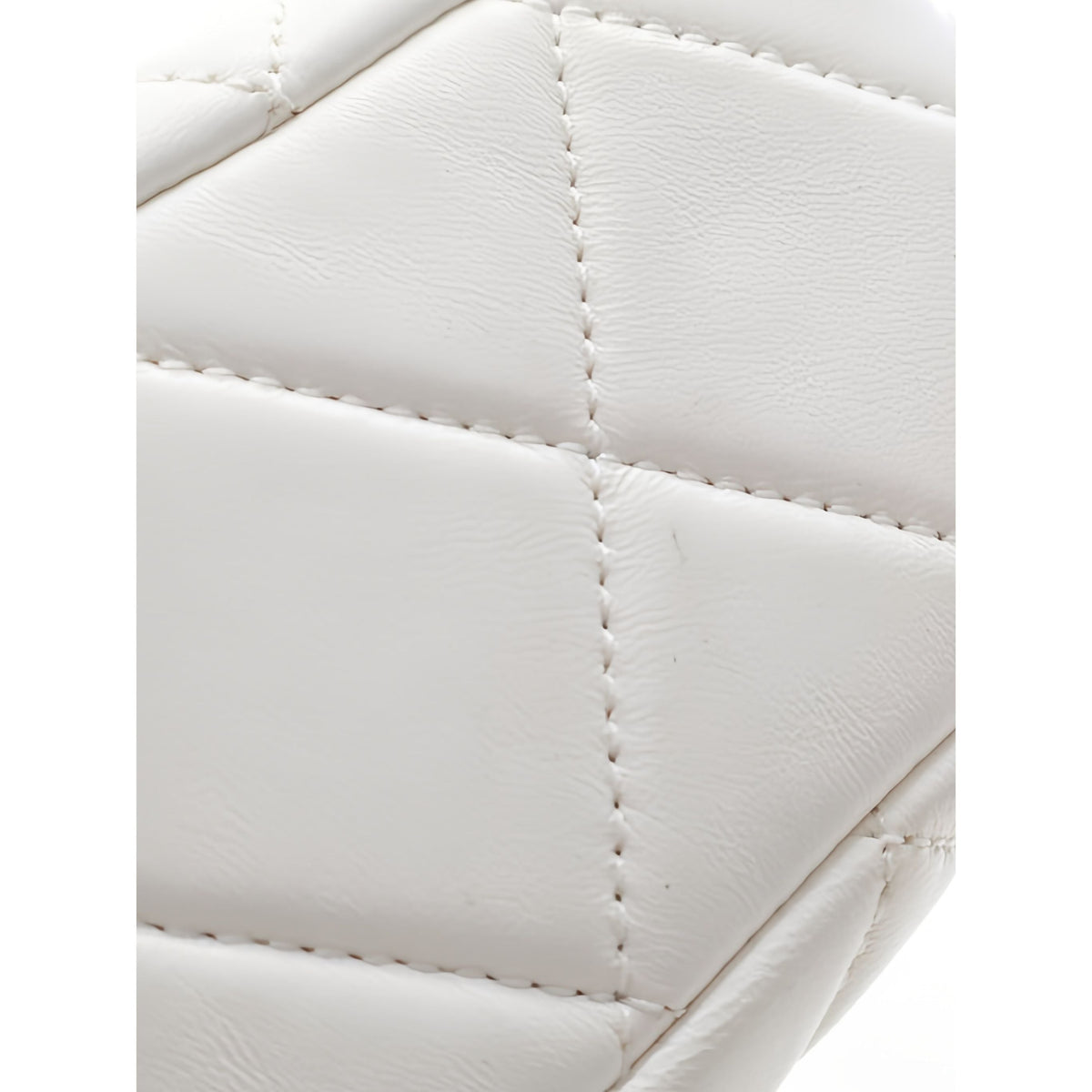 Chanel Small CC Quilted Lambskin Chain Hobo — White