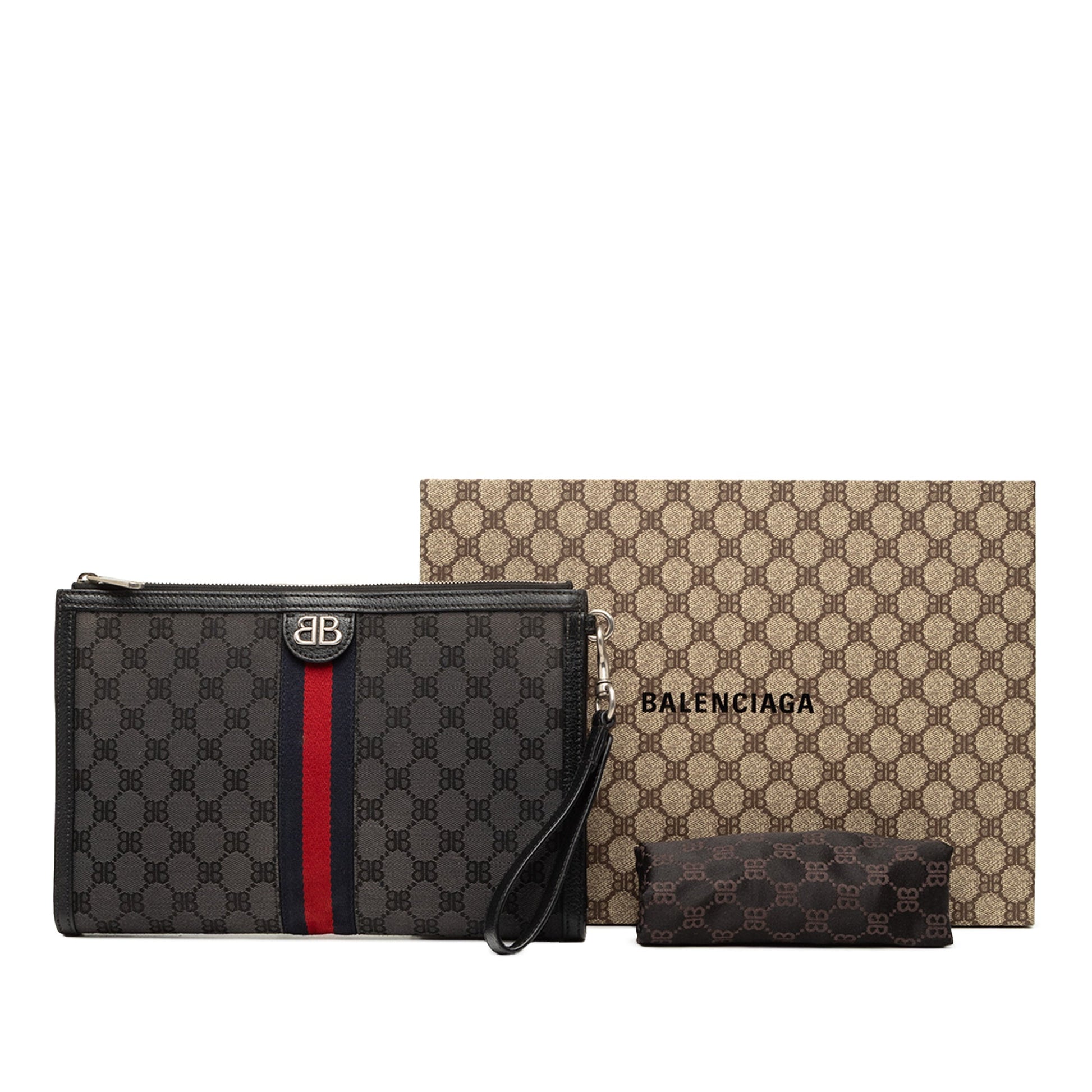 Balenciaga The Hacker Project BB Canvas Web Ophidia Clutch