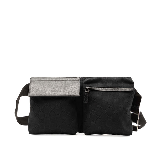 Gucci GG Canvas Double Pocket Belt Bag