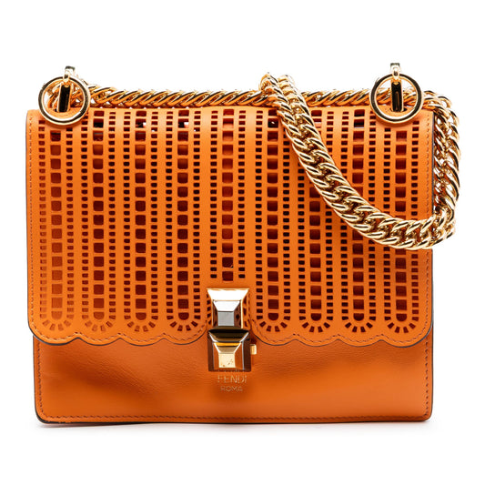 Fendi Small Vitello Grace Openwork Kan I Crossbody