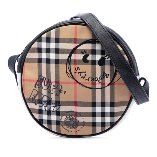 Burberry Cartoon House Check Round Crossbody