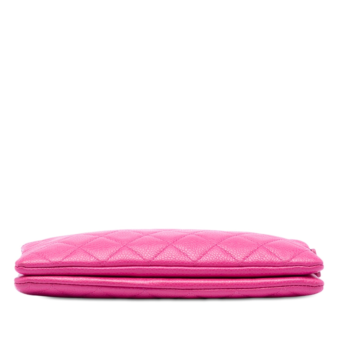 Chanel Quilted Caviar CC Enamel Double Zip Clutch