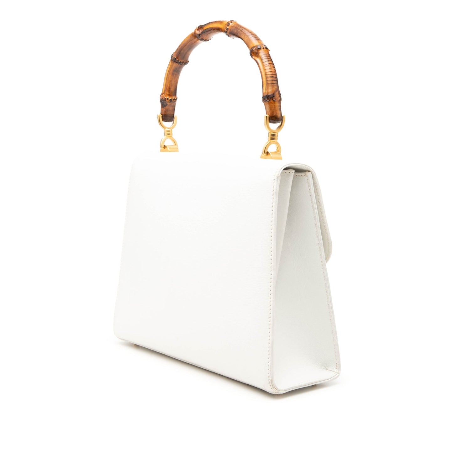 Gucci Calfskin Bamboo Top Handle Bag