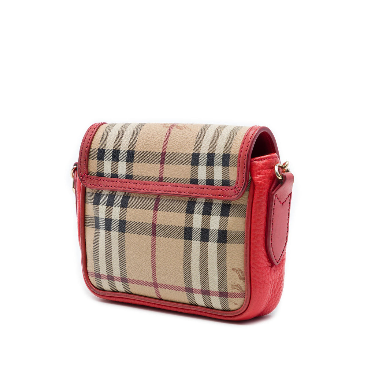 Burberry Mini Haymarket Check Coated Canvas Tassel Crossbody