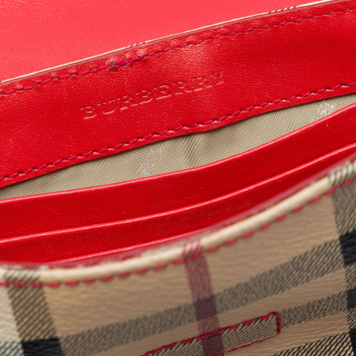 Burberry Mini Haymarket Check Coated Canvas Tassel Crossbody