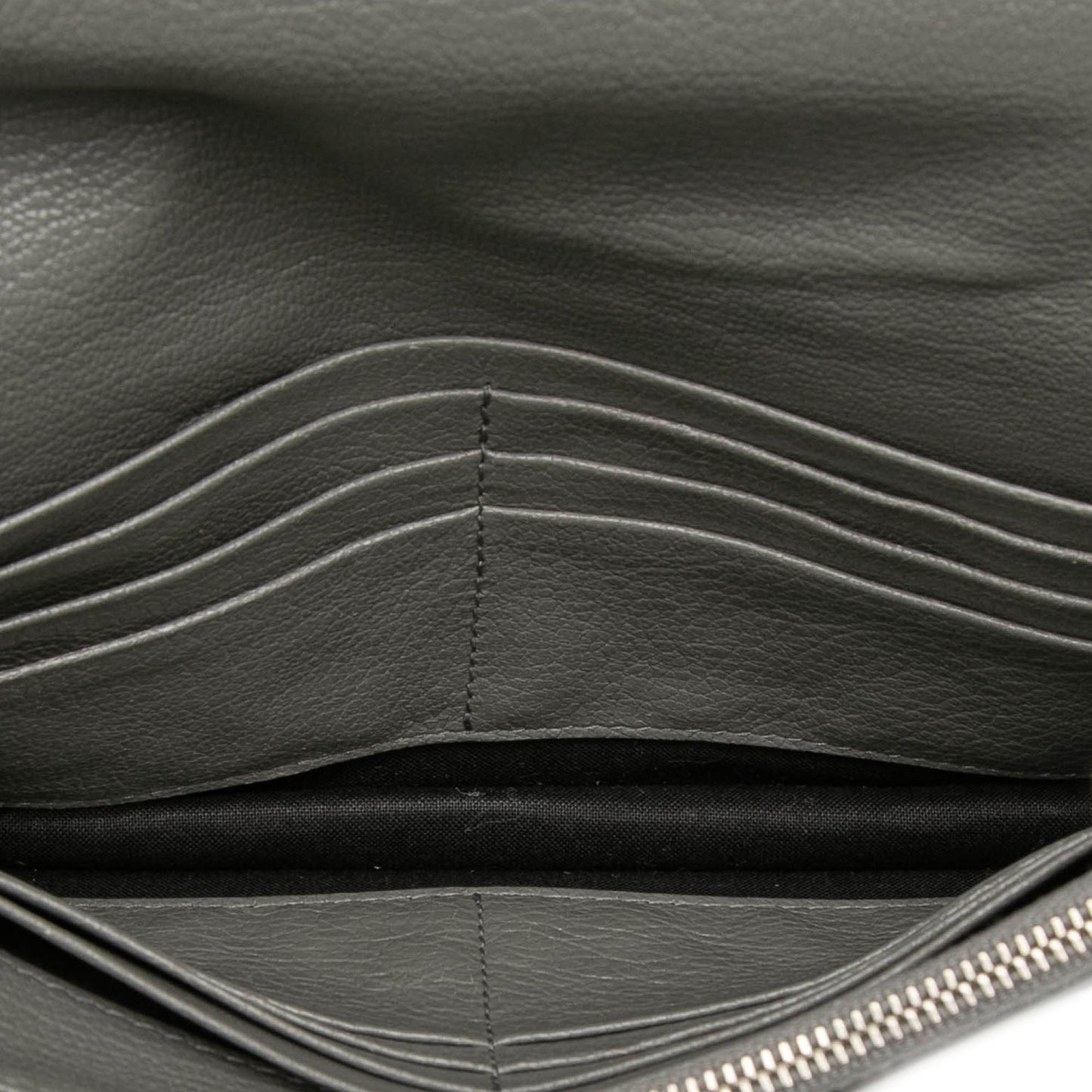 Balenciaga Chevre Motocross Metallic Edge Wallet on Chain