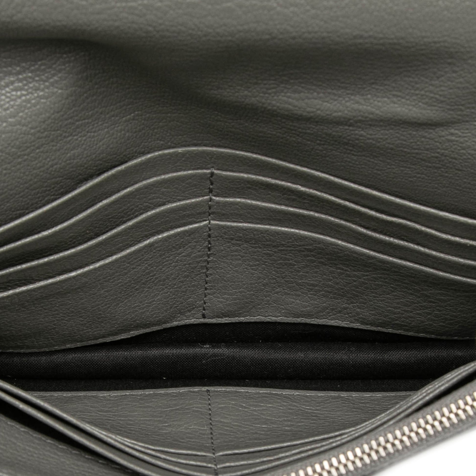 Balenciaga Chevre Motocross Metallic Edge Wallet on Chain