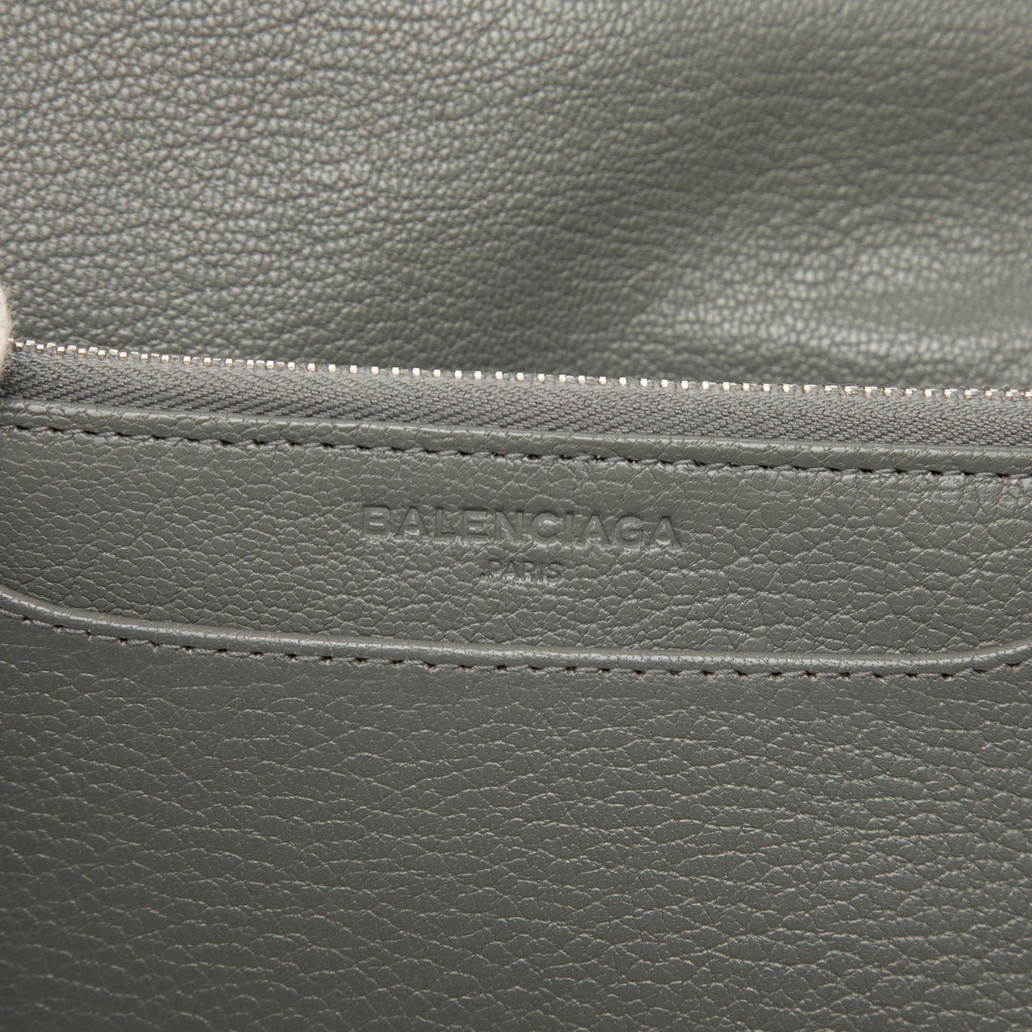 Balenciaga Chevre Motocross Metallic Edge Wallet on Chain