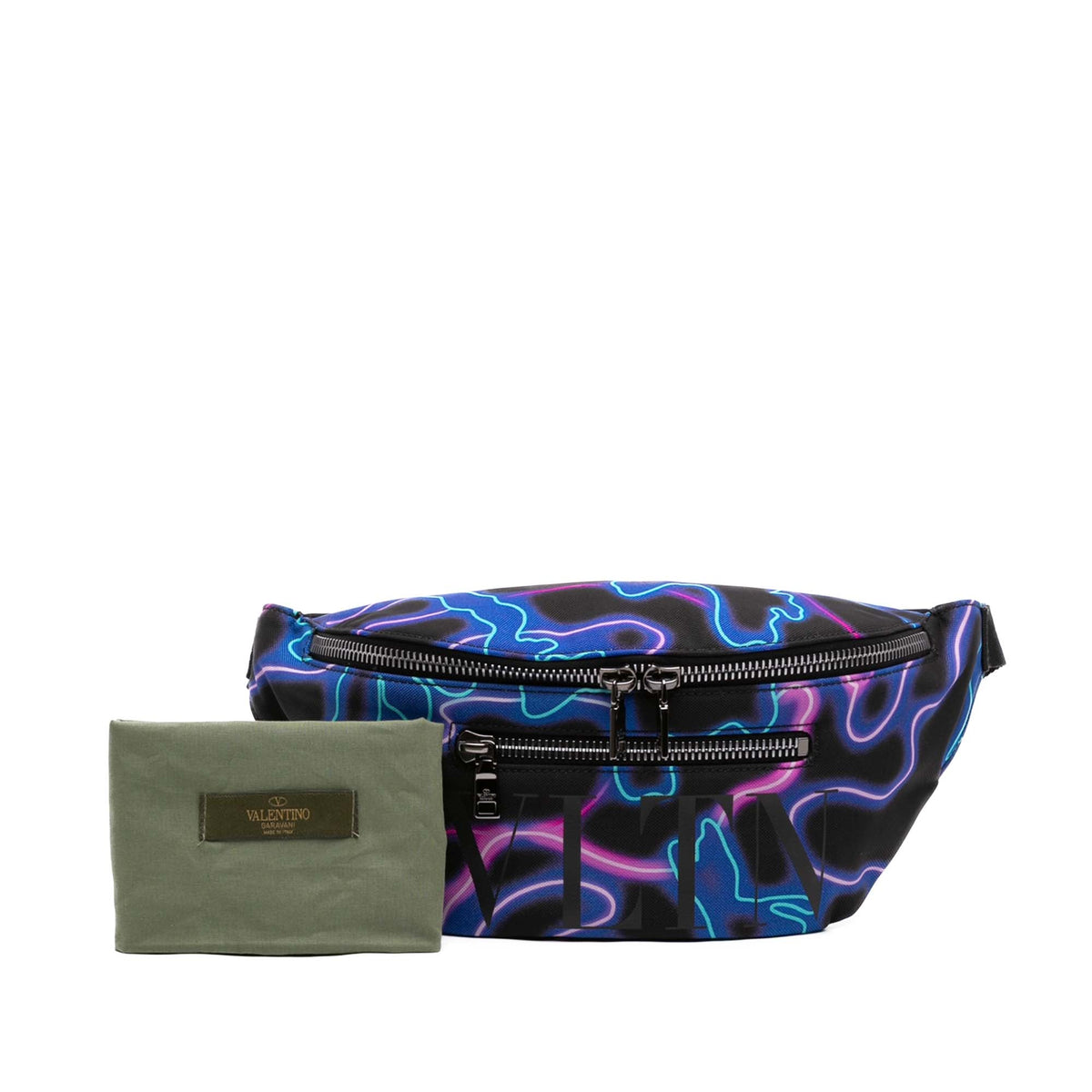 Valentino Nylon VLTN Neon Camouflage Print Belt Bag